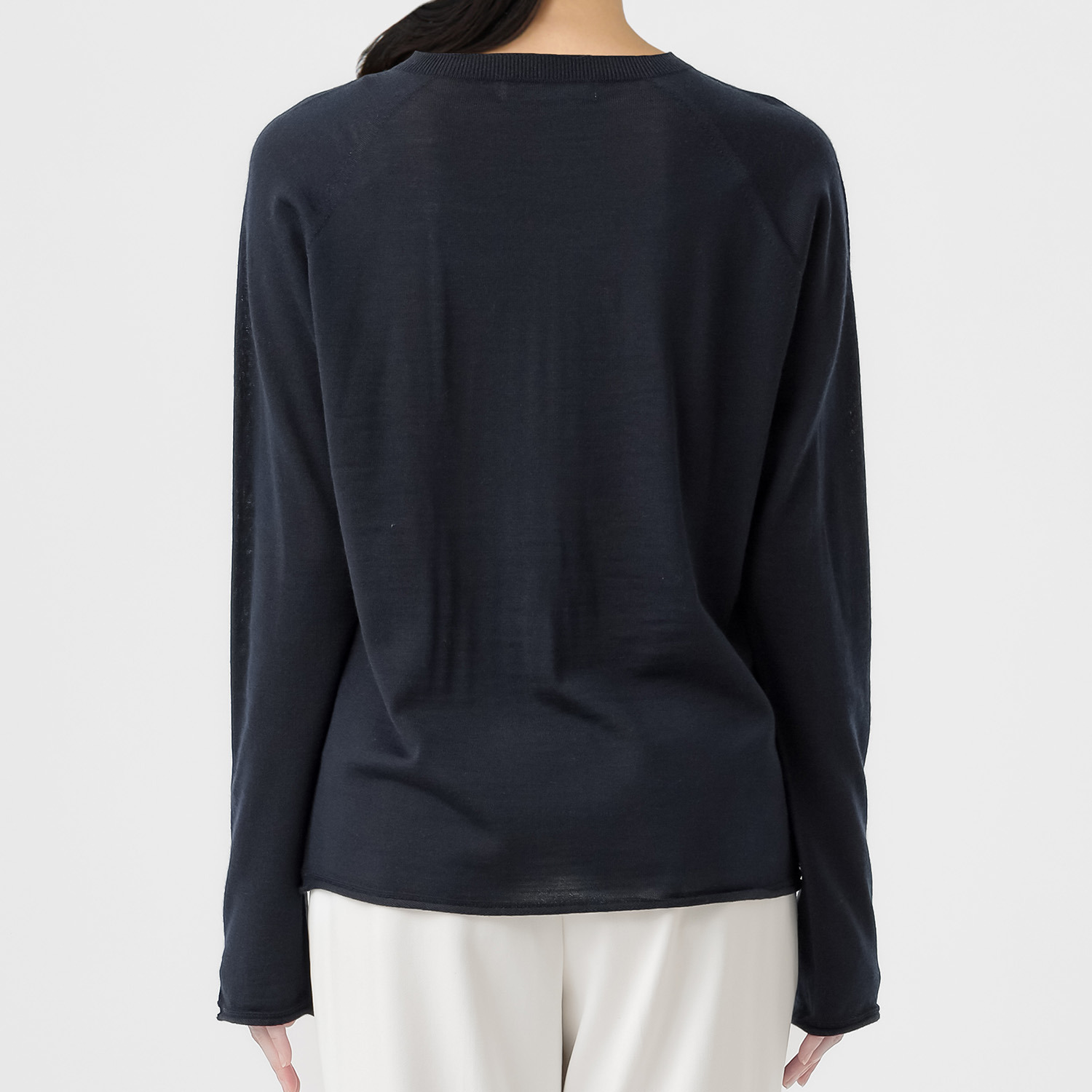 エマキュレイト 日本製 ファインメリノウール ホールガーメント クルーネック プルオーバー