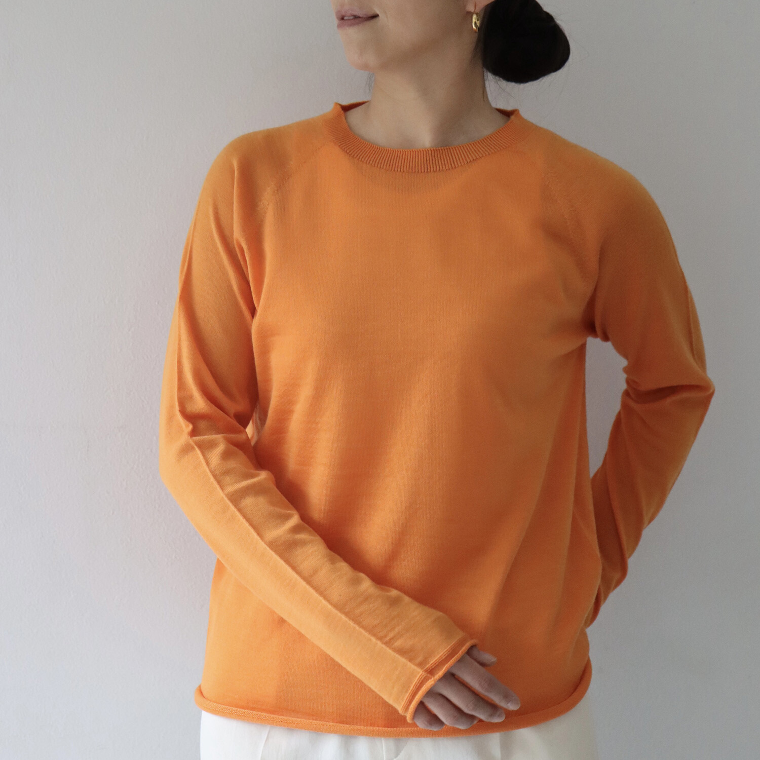 エマキュレイト 日本製 ファインメリノウール ホールガーメント クルーネック プルオーバー