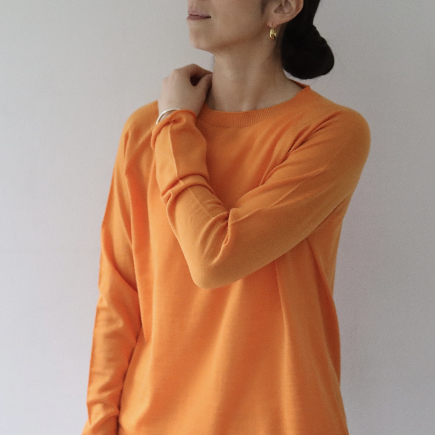 エマキュレイト 日本製 ファインメリノウール ホールガーメント クルーネック プルオーバー