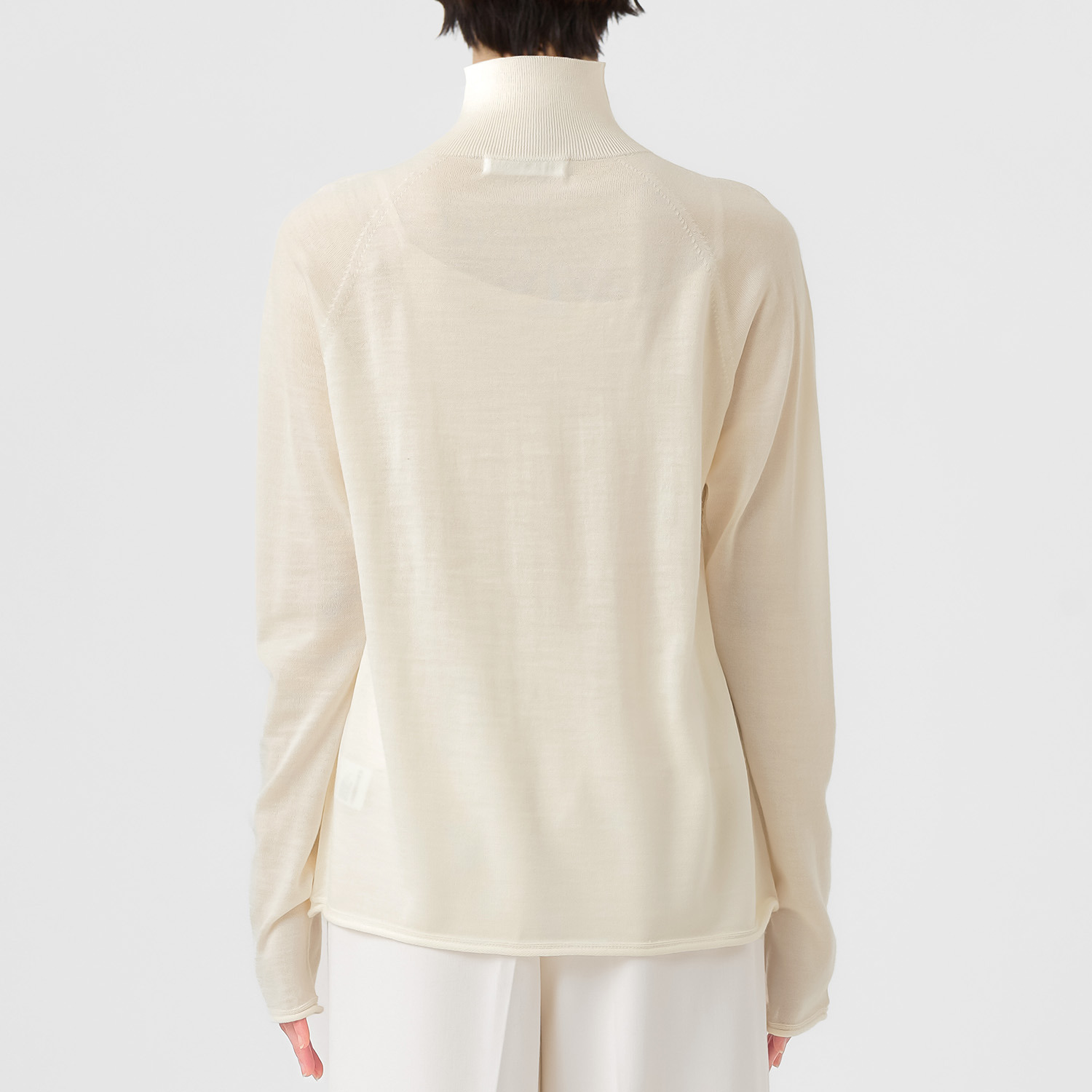 エマキュレイト 日本製 ファインメリノウール ホールガーメント ハイネック プルオーバー