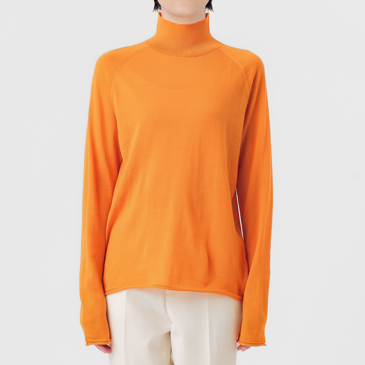 エマキュレイト 日本製 ファインメリノウール ホールガーメント ハイネック プルオーバー