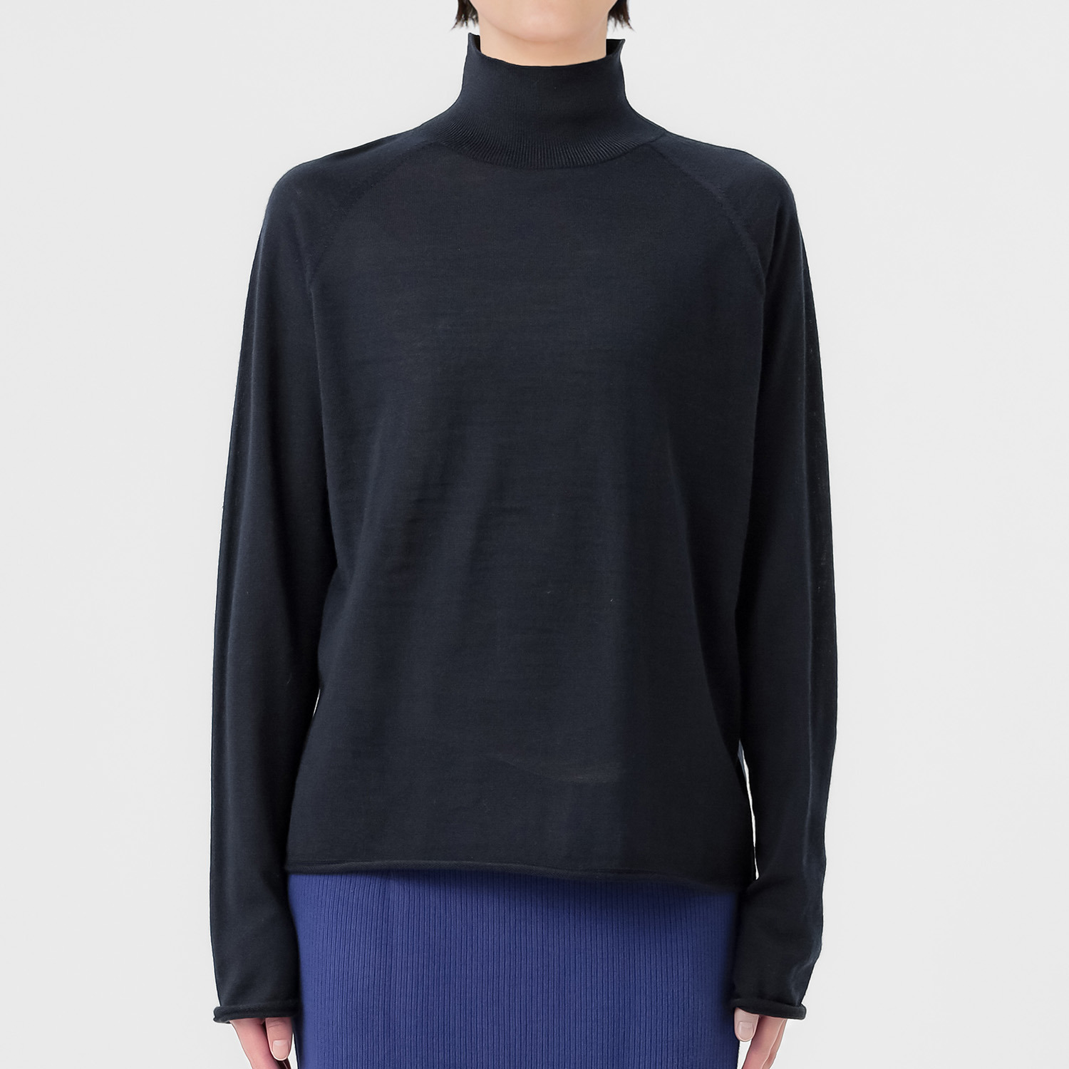 エマキュレイト 日本製 ファインメリノウール ホールガーメント ハイネック プルオーバー