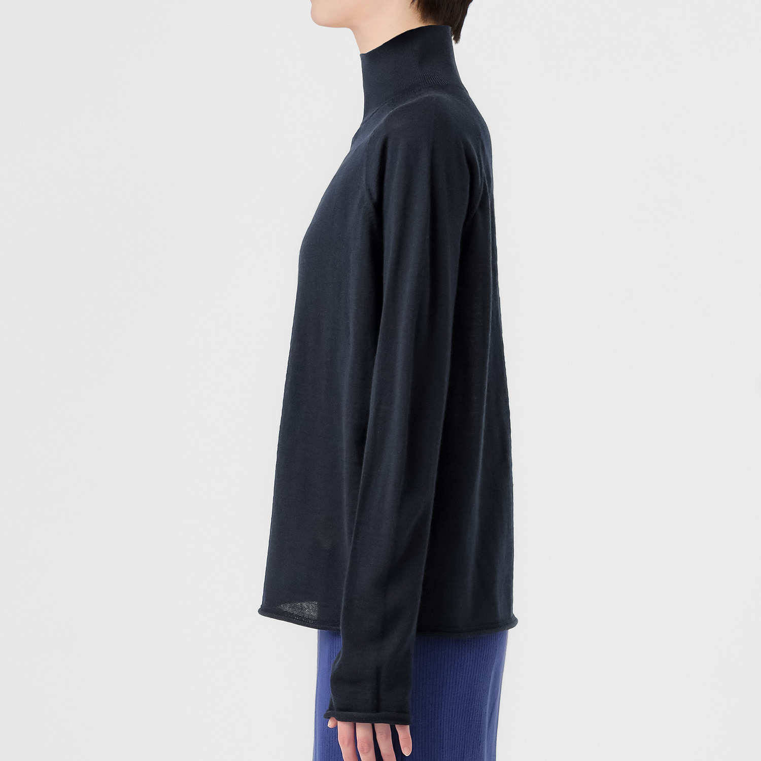 エマキュレイト 日本製 ファインメリノウール ホールガーメント ハイネック プルオーバー