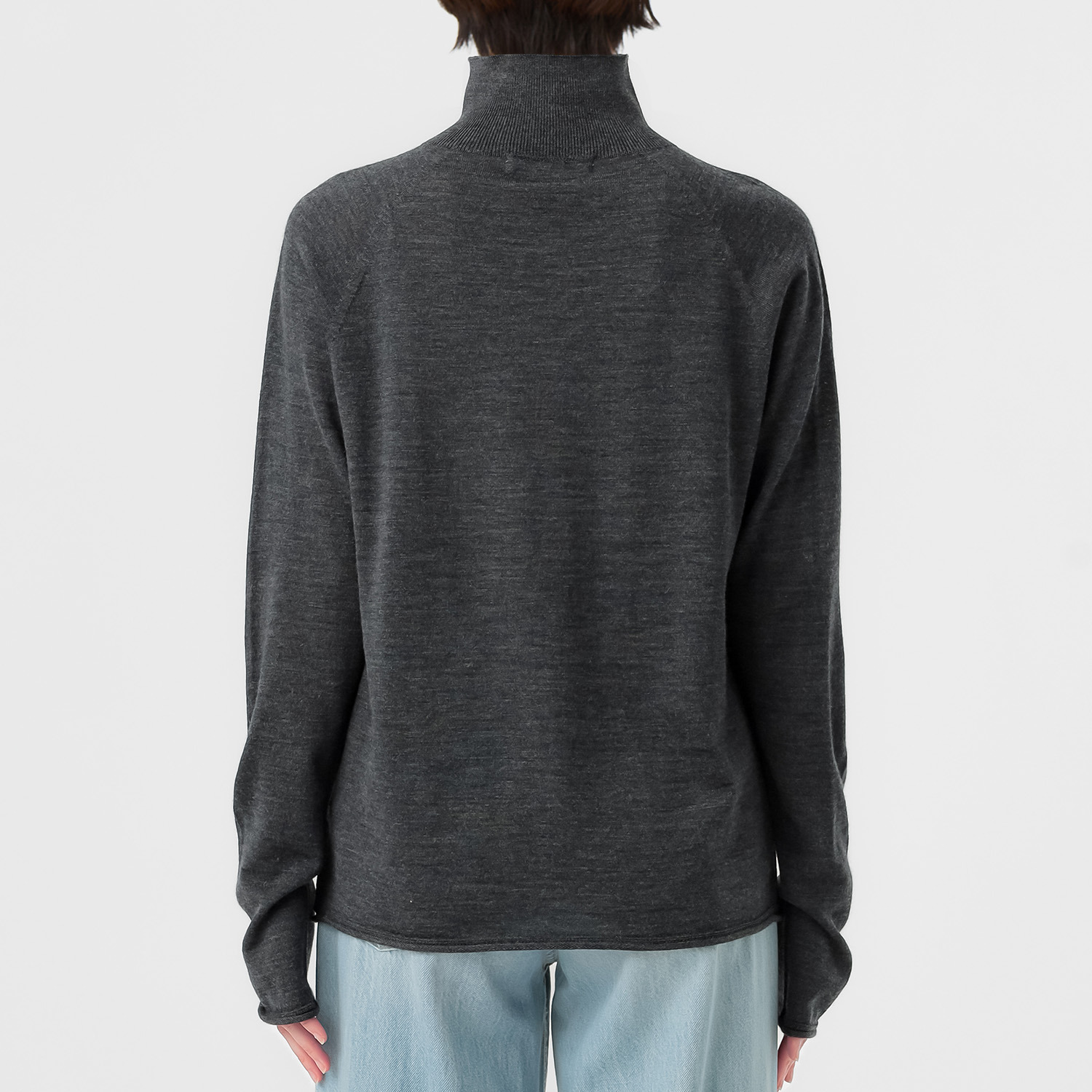 エマキュレイト 日本製 ファインメリノウール ホールガーメント ハイネック プルオーバー