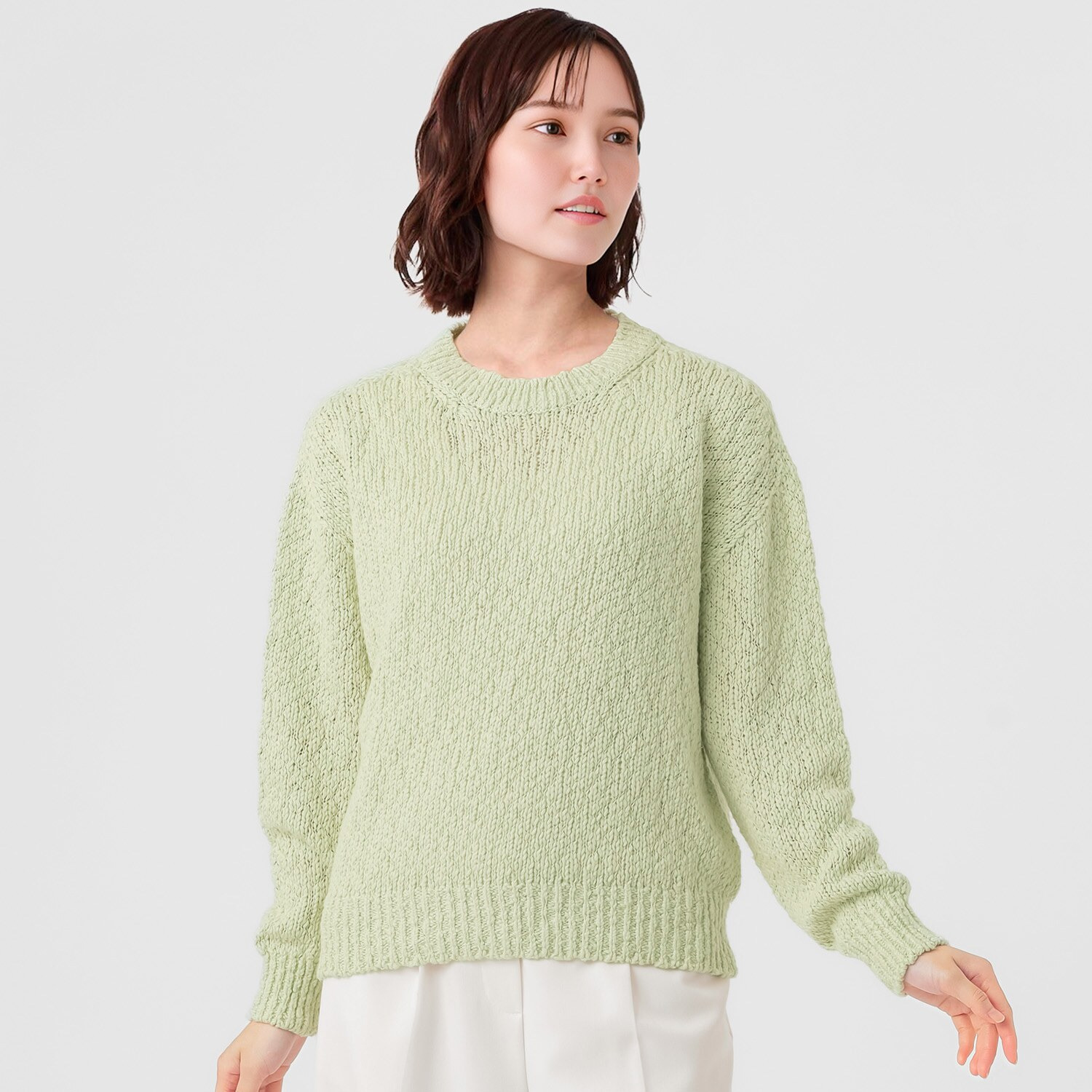 エマキュレイト 日本製 綿１００％ スラブヤーン ホールガーメント プルオーバー