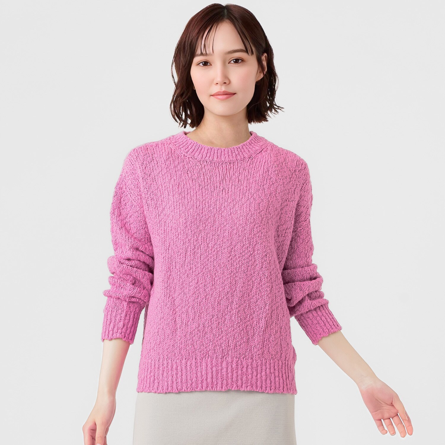 エマキュレイト 日本製 綿１００％ スラブヤーン ホールガーメント プルオーバー