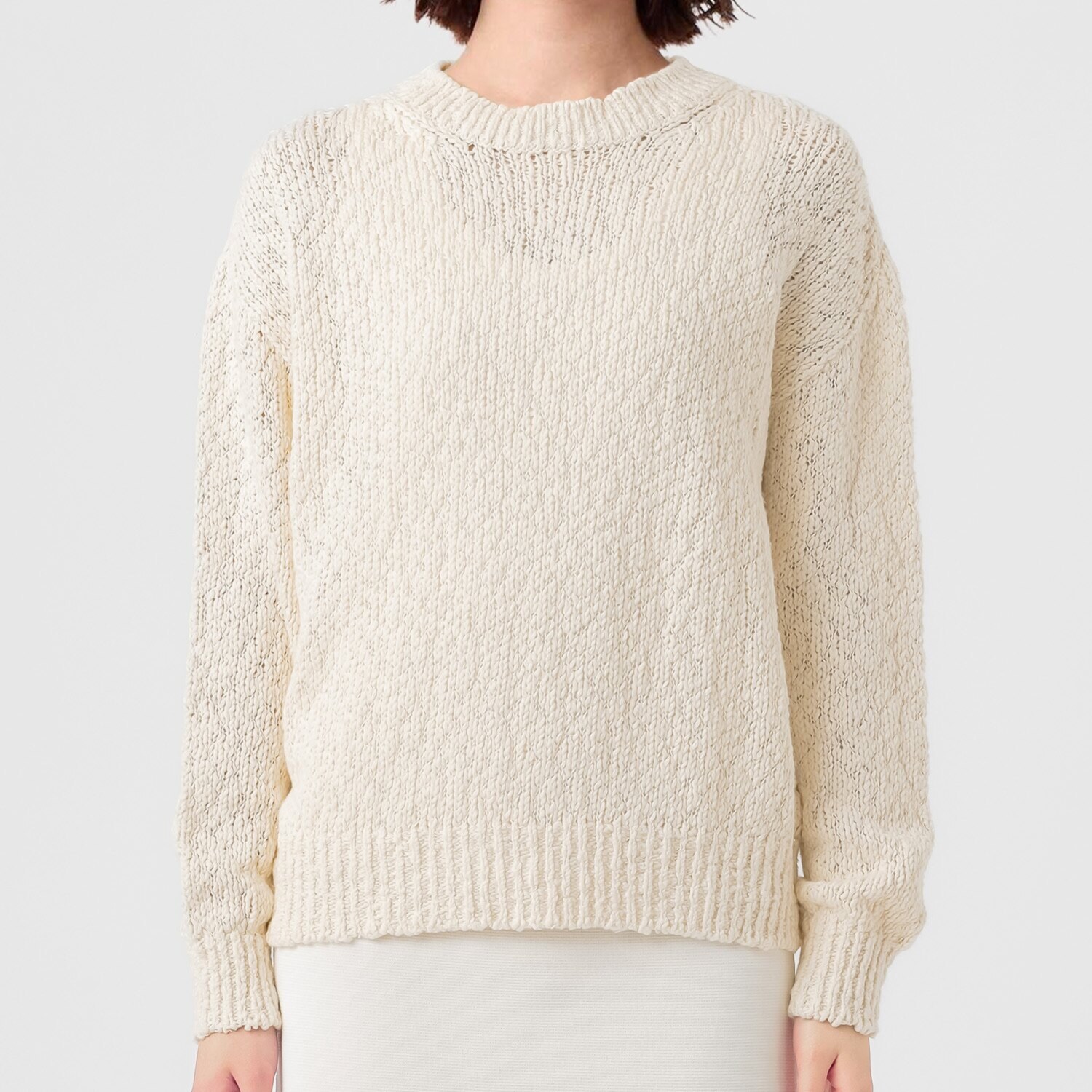 エマキュレイト 日本製 綿１００％ スラブヤーン ホールガーメント プルオーバー