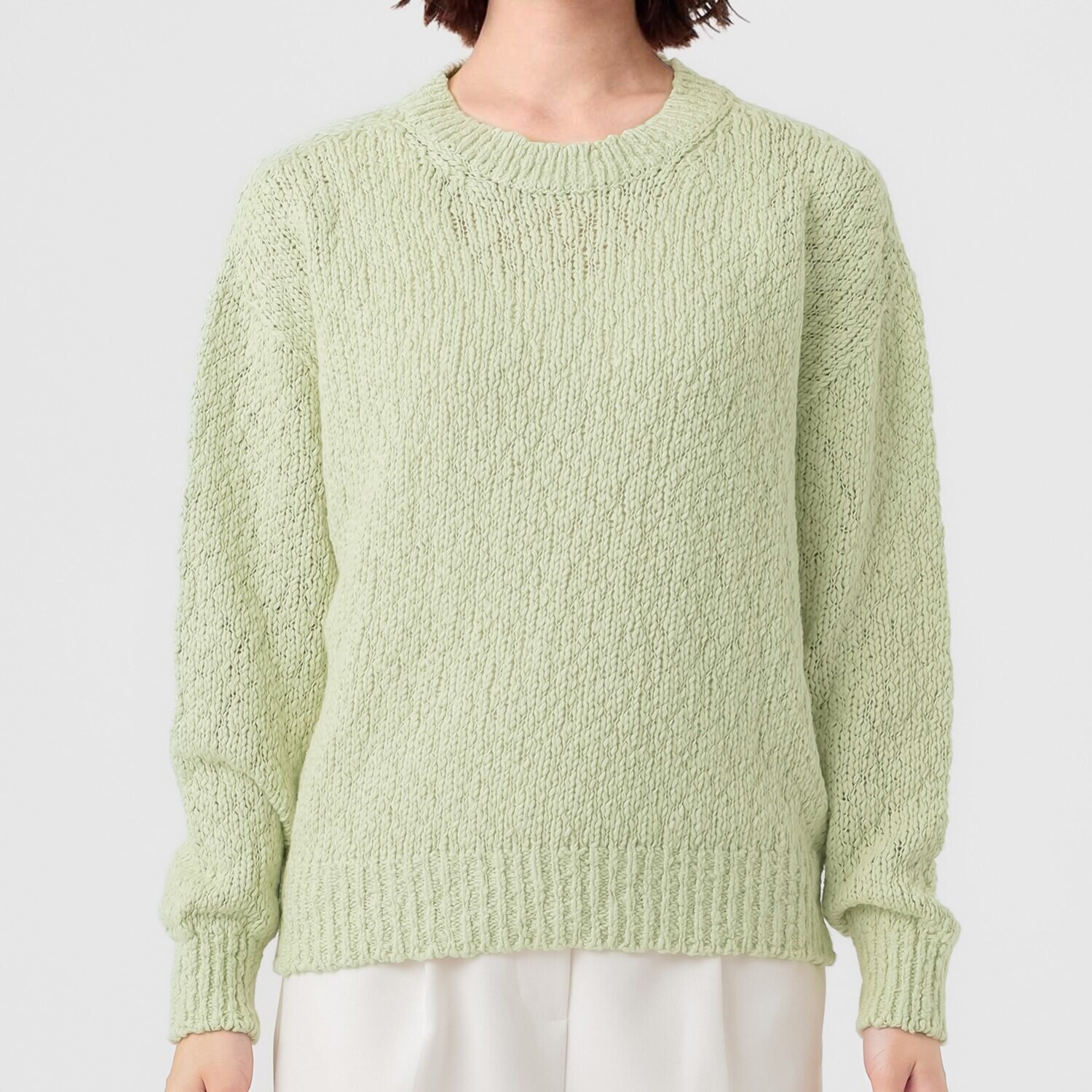 エマキュレイト 日本製 綿１００％ スラブヤーン ホールガーメント プルオーバー