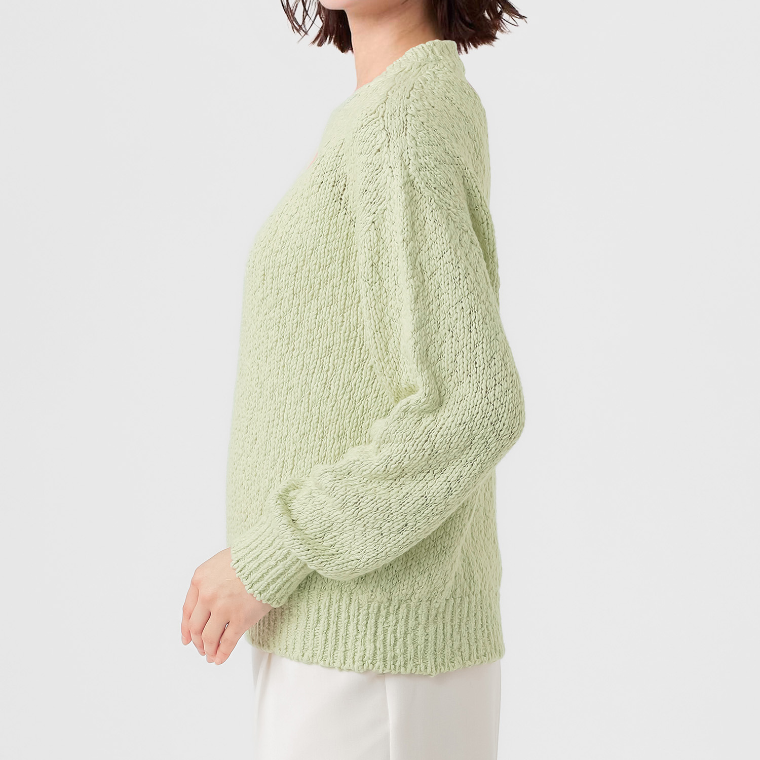 エマキュレイト 日本製 綿１００％ スラブヤーン ホールガーメント プルオーバー