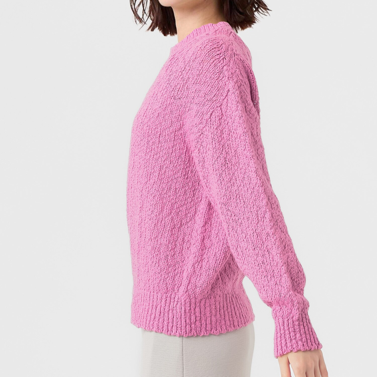 エマキュレイト 日本製 綿１００％ スラブヤーン ホールガーメント プルオーバー