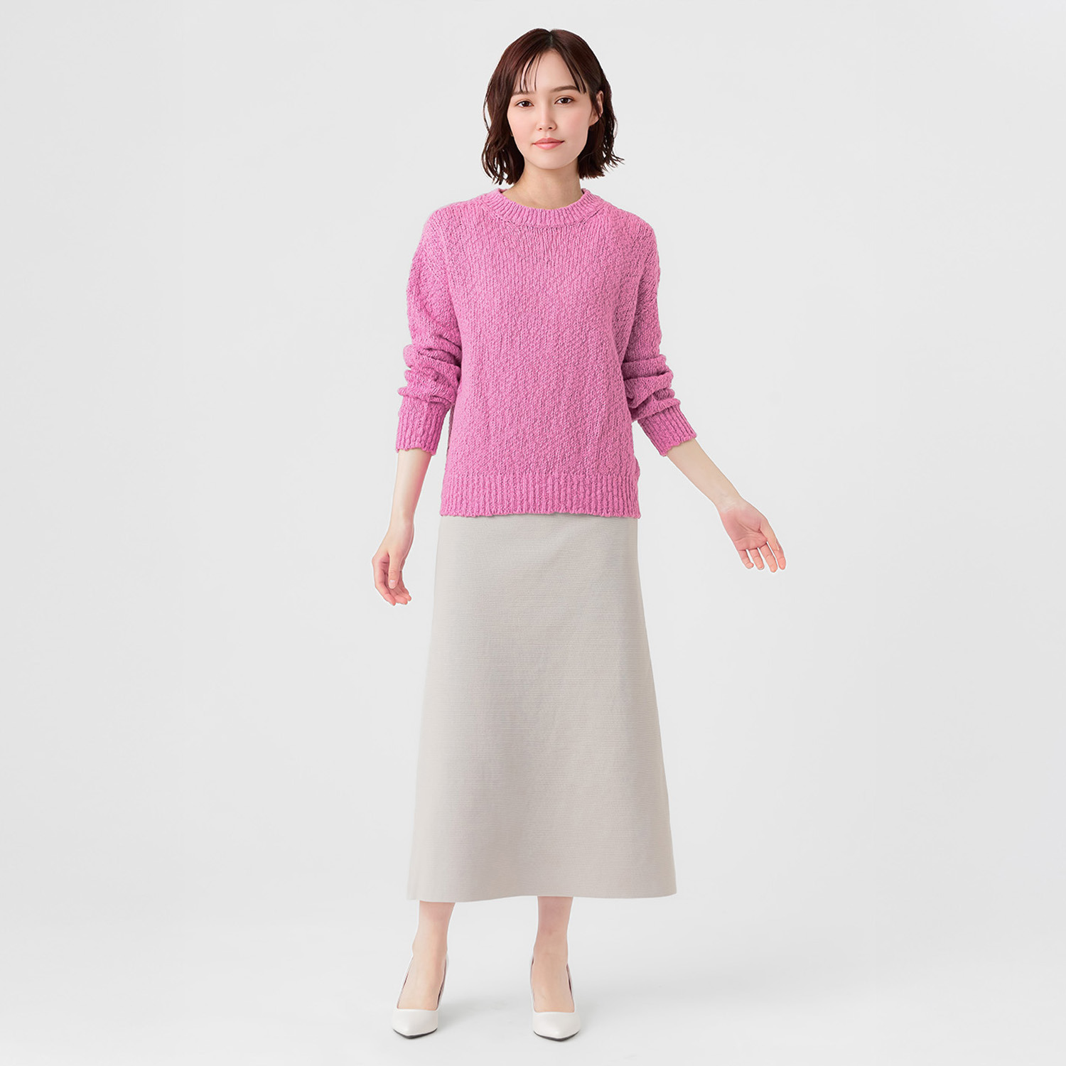 エマキュレイト 日本製 綿１００％ スラブヤーン ホールガーメント プルオーバー