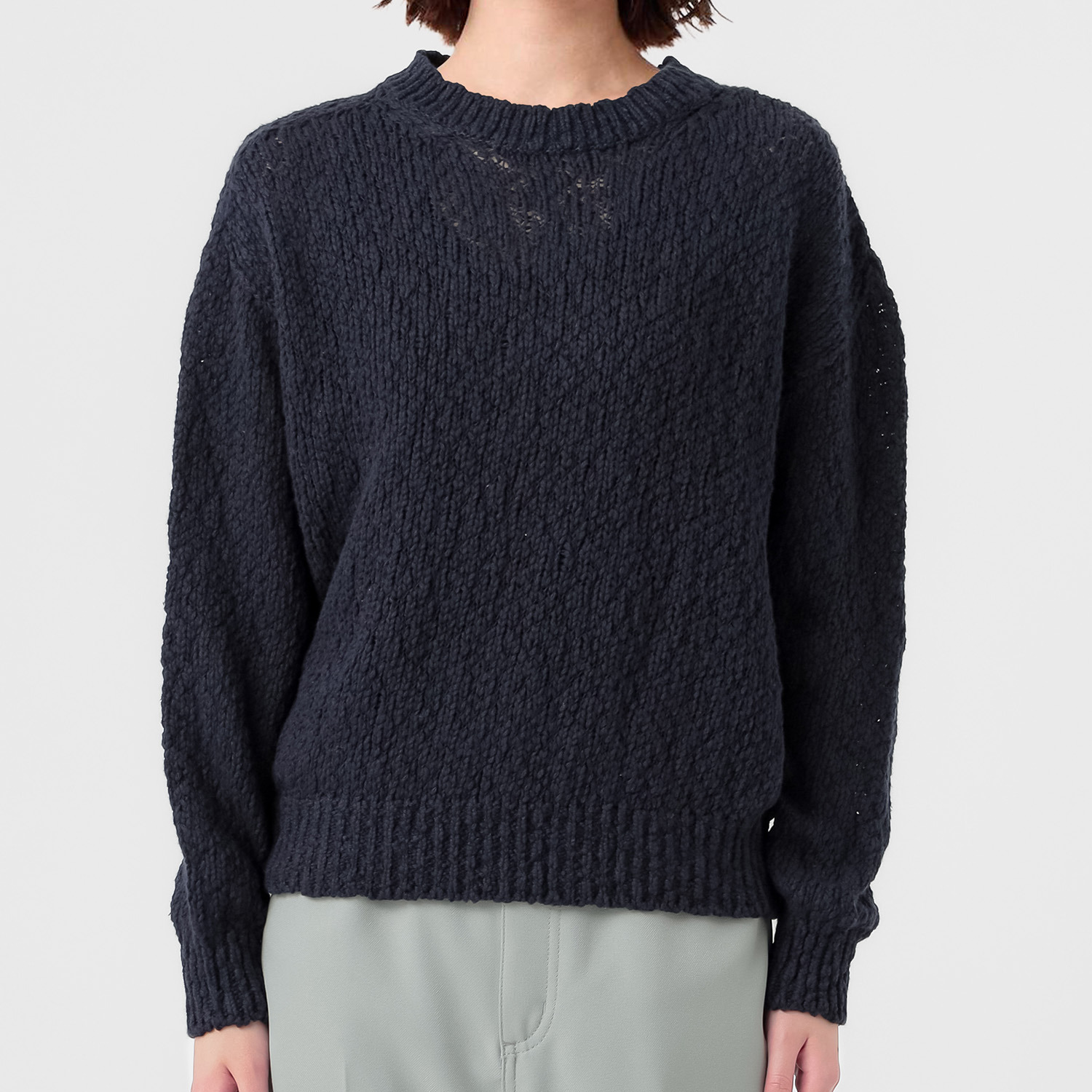 エマキュレイト 日本製 綿１００％ スラブヤーン ホールガーメント プルオーバー