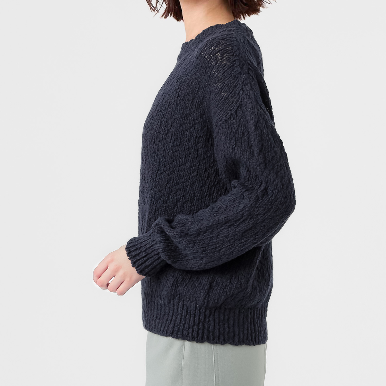 エマキュレイト 日本製 綿１００％ スラブヤーン ホールガーメント プルオーバー