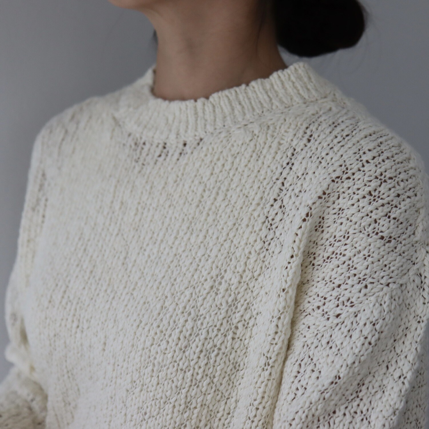 エマキュレイト 日本製 綿１００％ スラブヤーン ホールガーメント プルオーバー