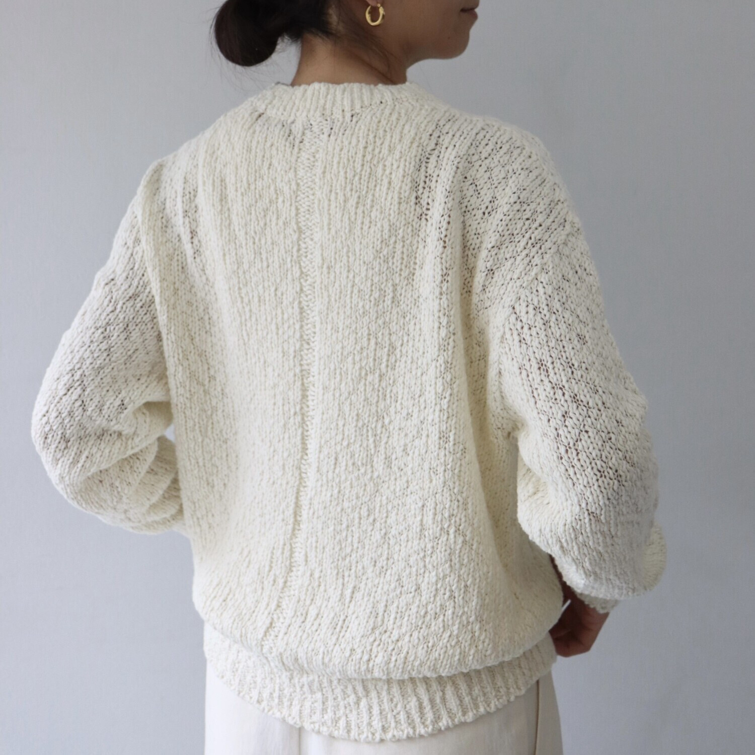 エマキュレイト 日本製 綿１００％ スラブヤーン ホールガーメント プルオーバー