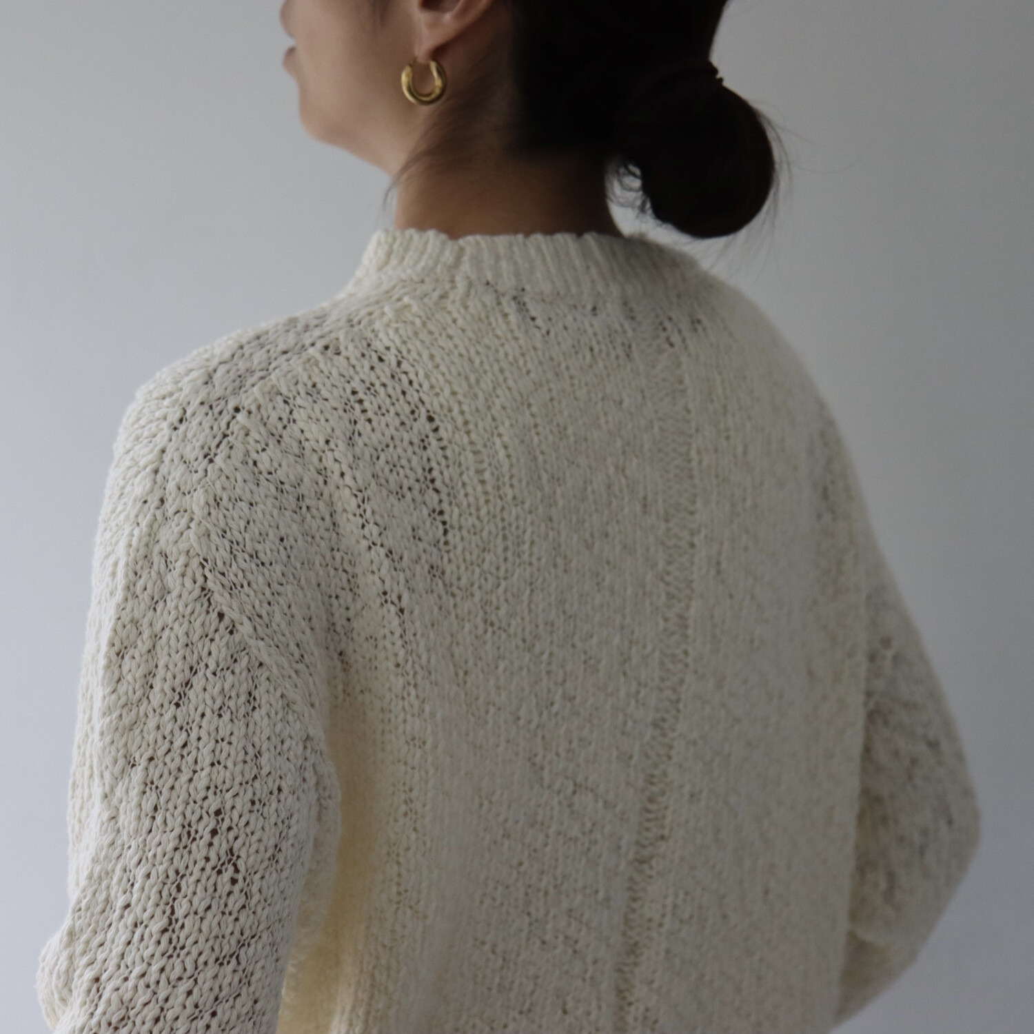 エマキュレイト 日本製 綿１００％ スラブヤーン ホールガーメント プルオーバー