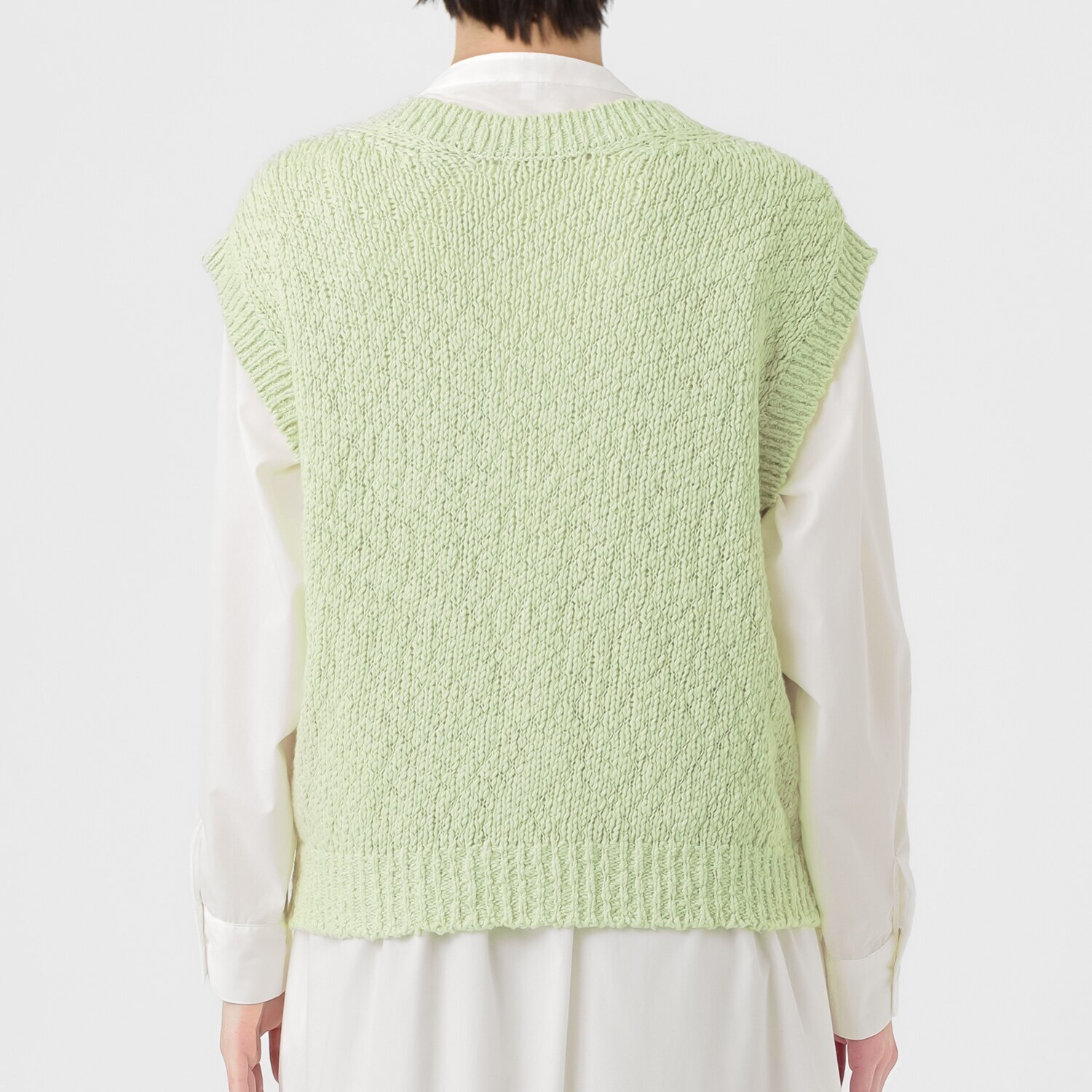 エマキュレイト 日本製 綿１００％ スラブヤーン ホールガーメント ２ウェイ Ｖネックベスト