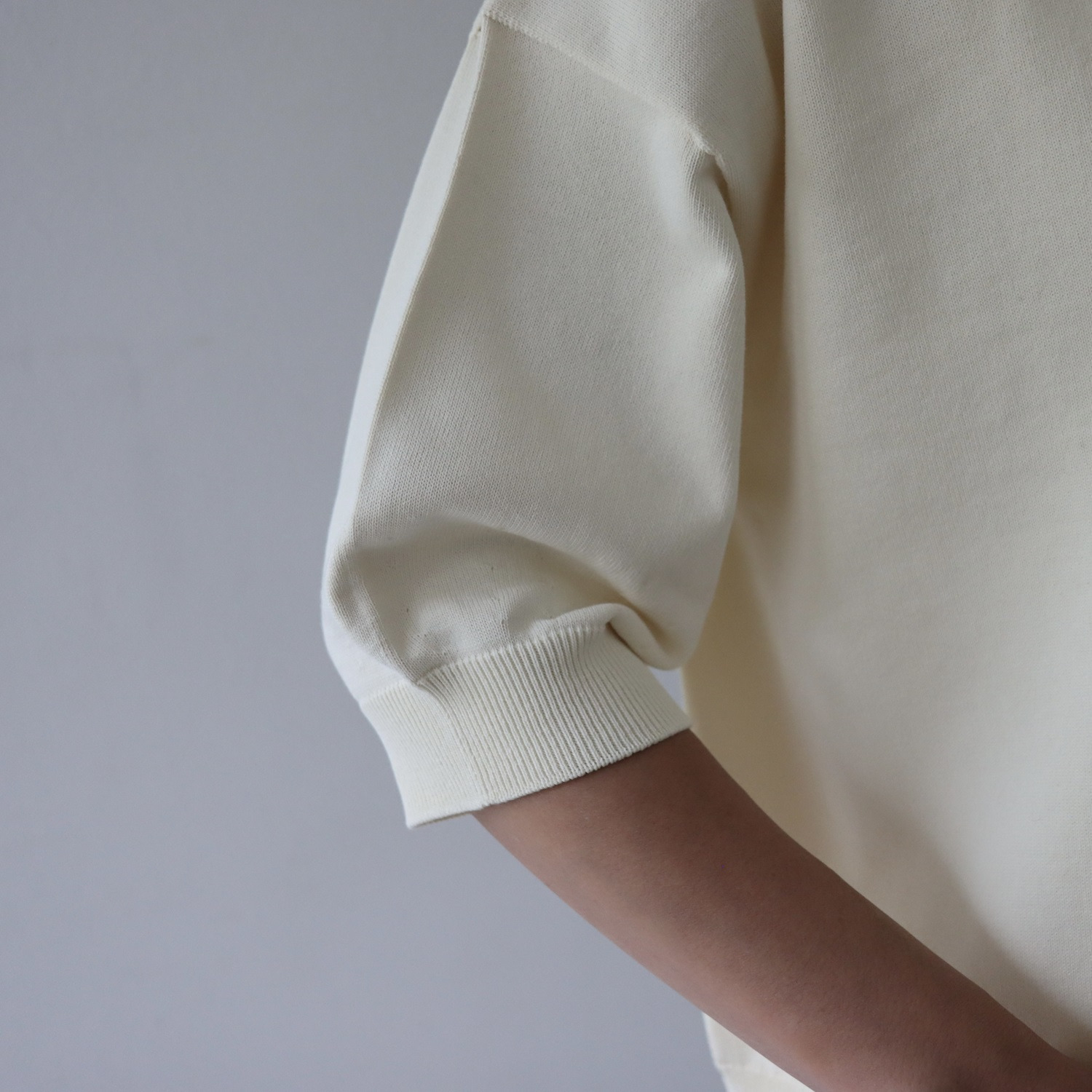 エマキュレイト 日本製 ホールガーメント 天竺 クルーネック ニットプルオーバー