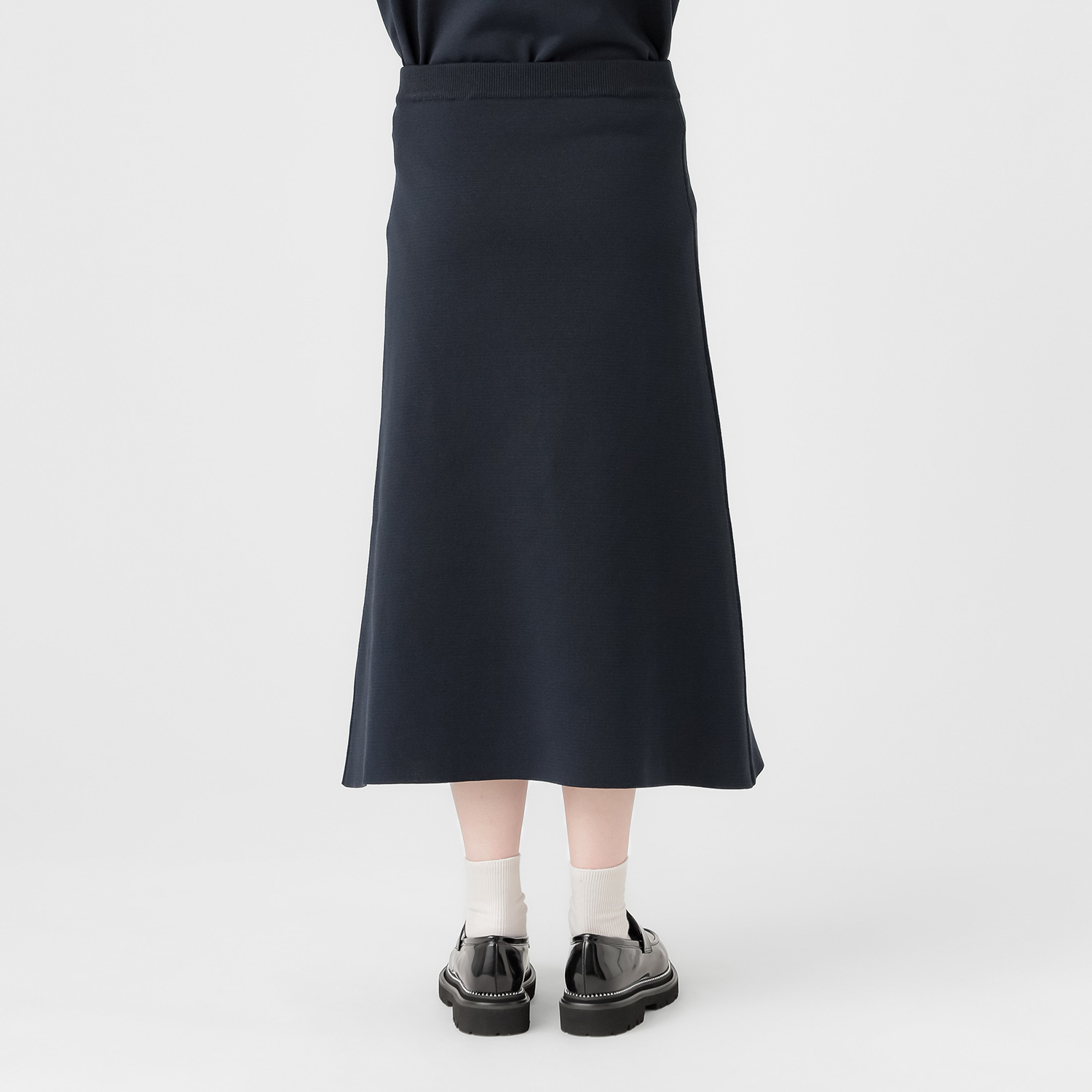 エマキュレイト 日本製 ホールガーメント ミラノリブ フレアースカート