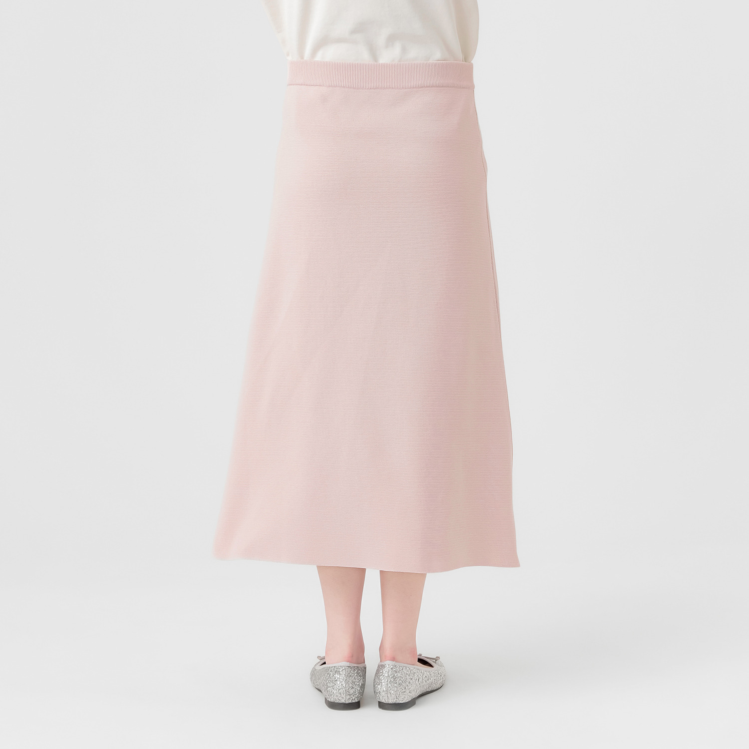 エマキュレイト 日本製 ホールガーメント ミラノリブ フレアースカート