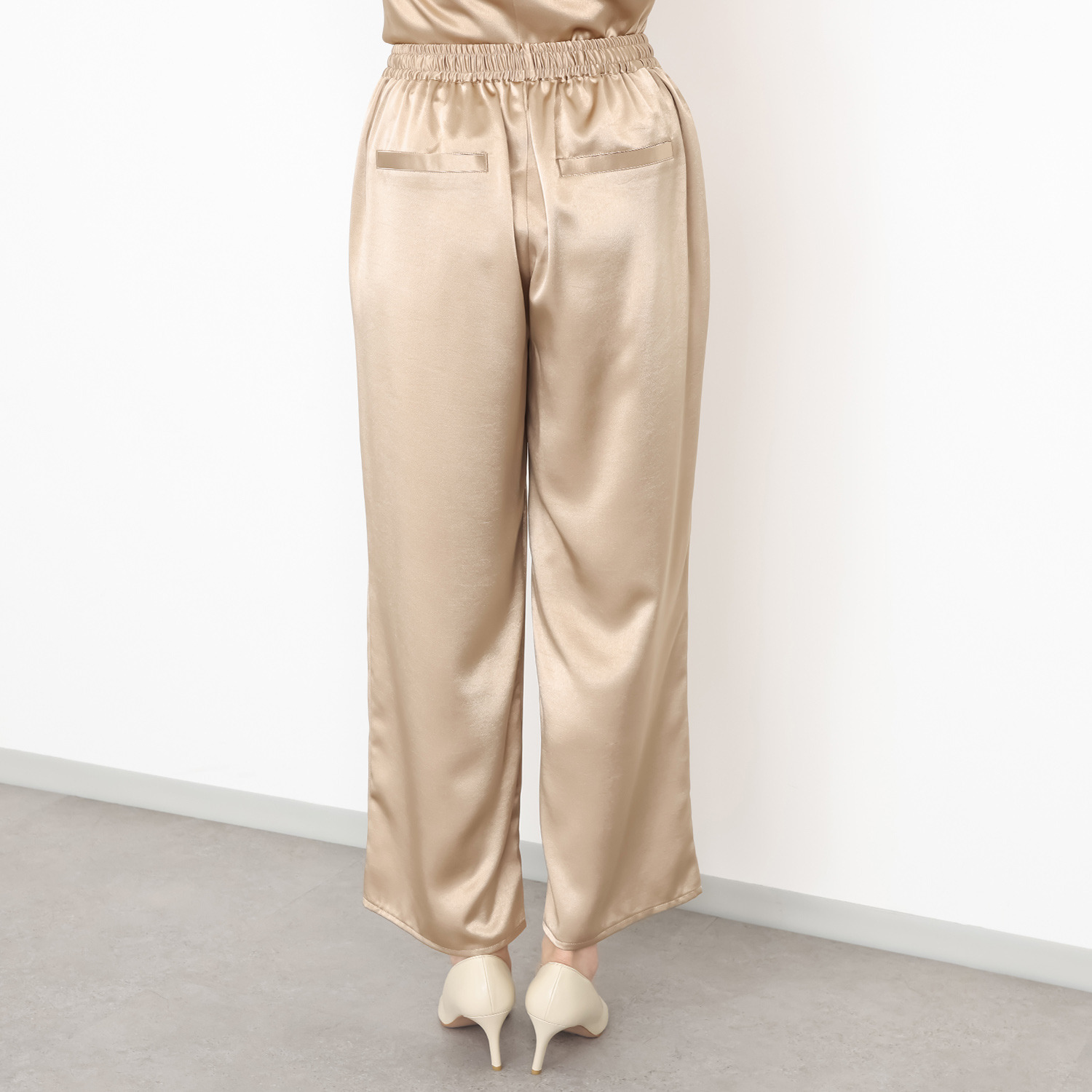 リミナル サテンタック ワイドパンツ