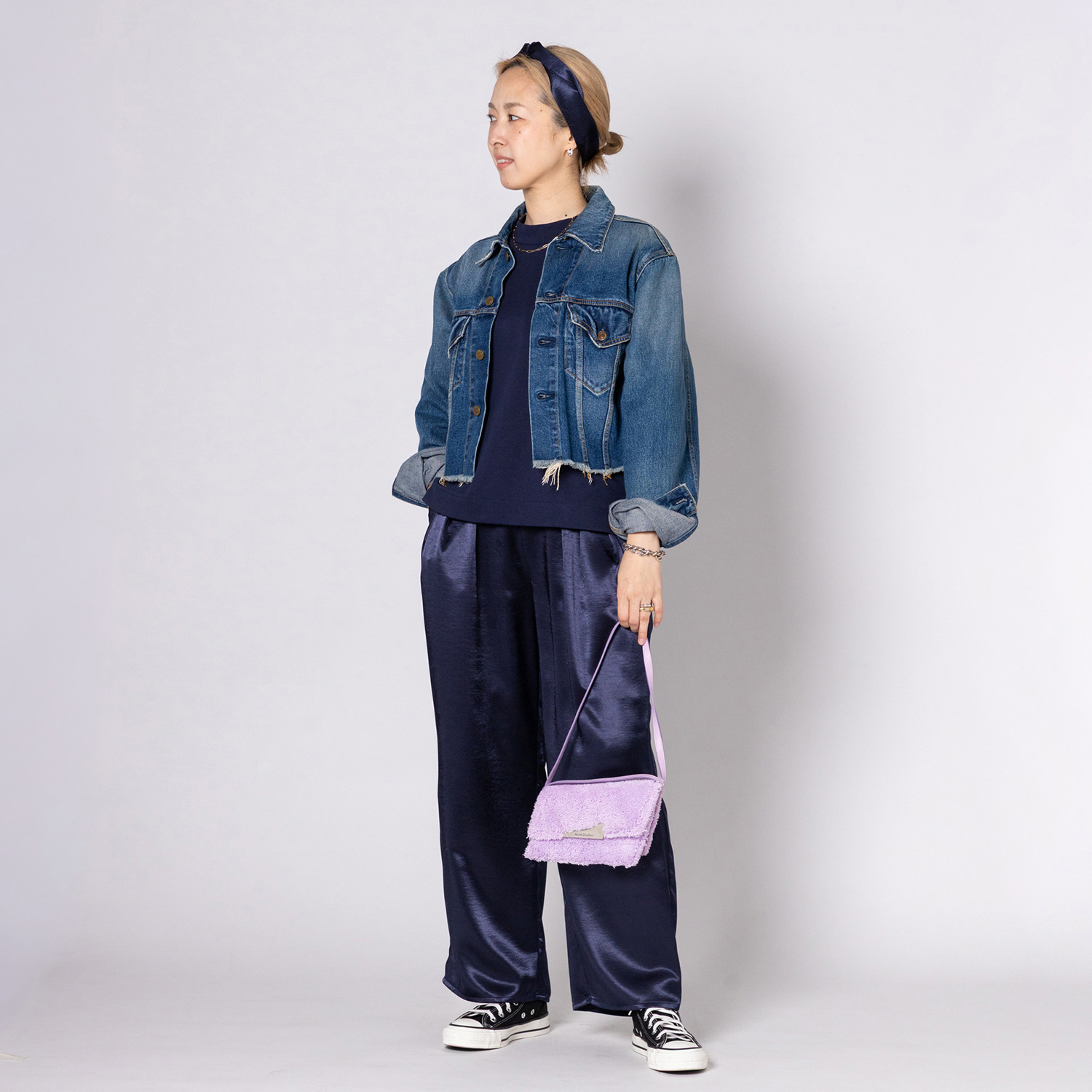 リミナル サテンタック ワイドパンツ