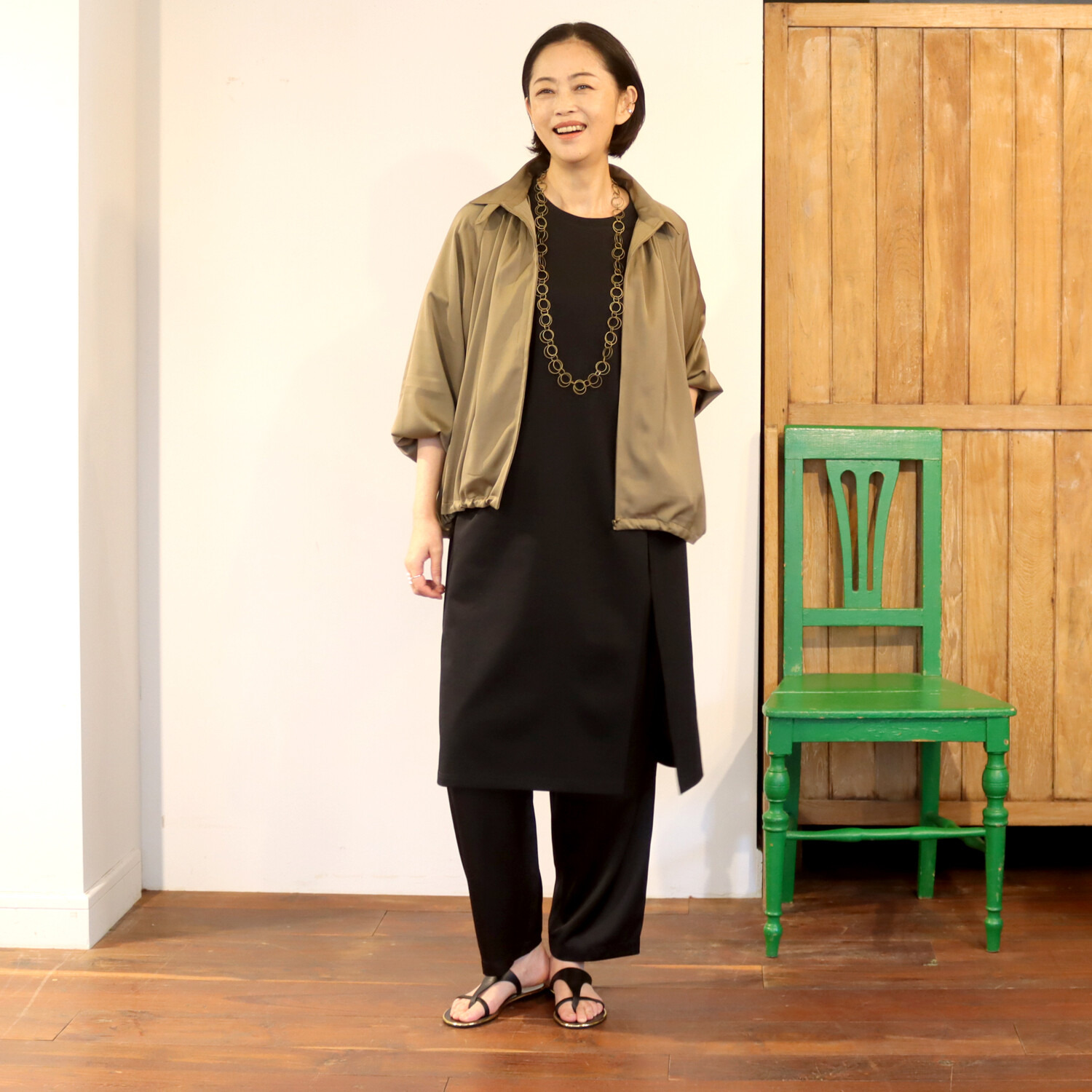 リラリー サテン ブルゾン