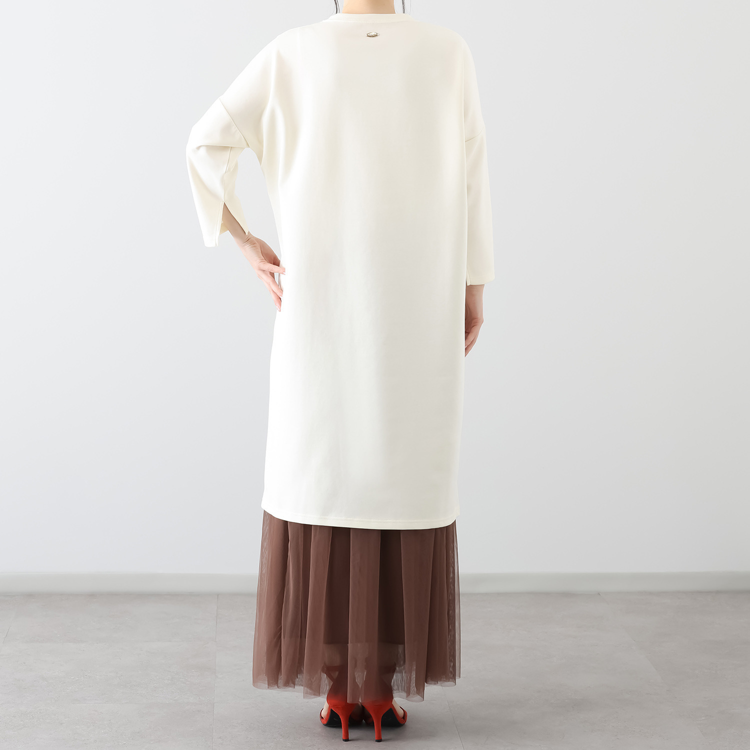 リラリー 七分袖 カットソー ロングチュニック