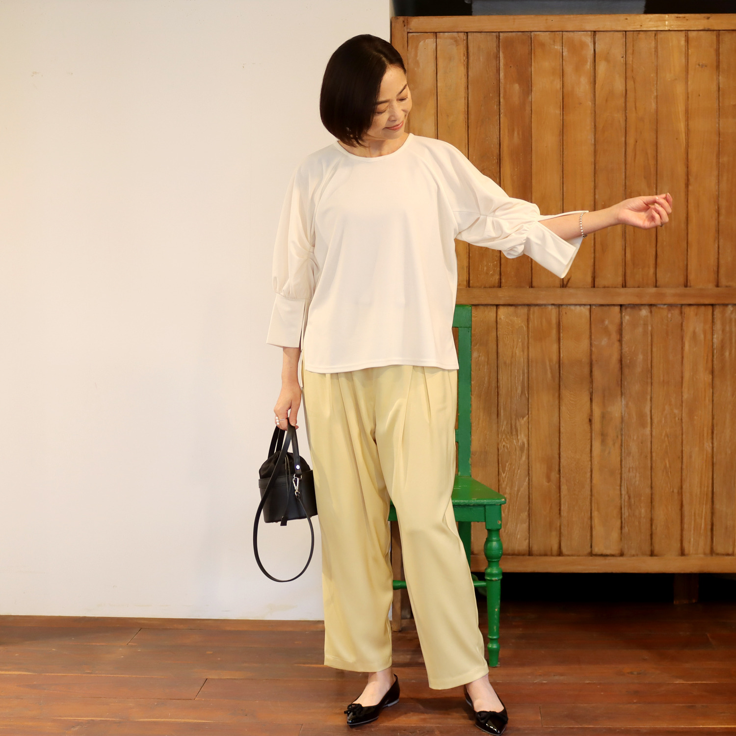 リラリー ジョーゼット 袖コンシャス ブラウス