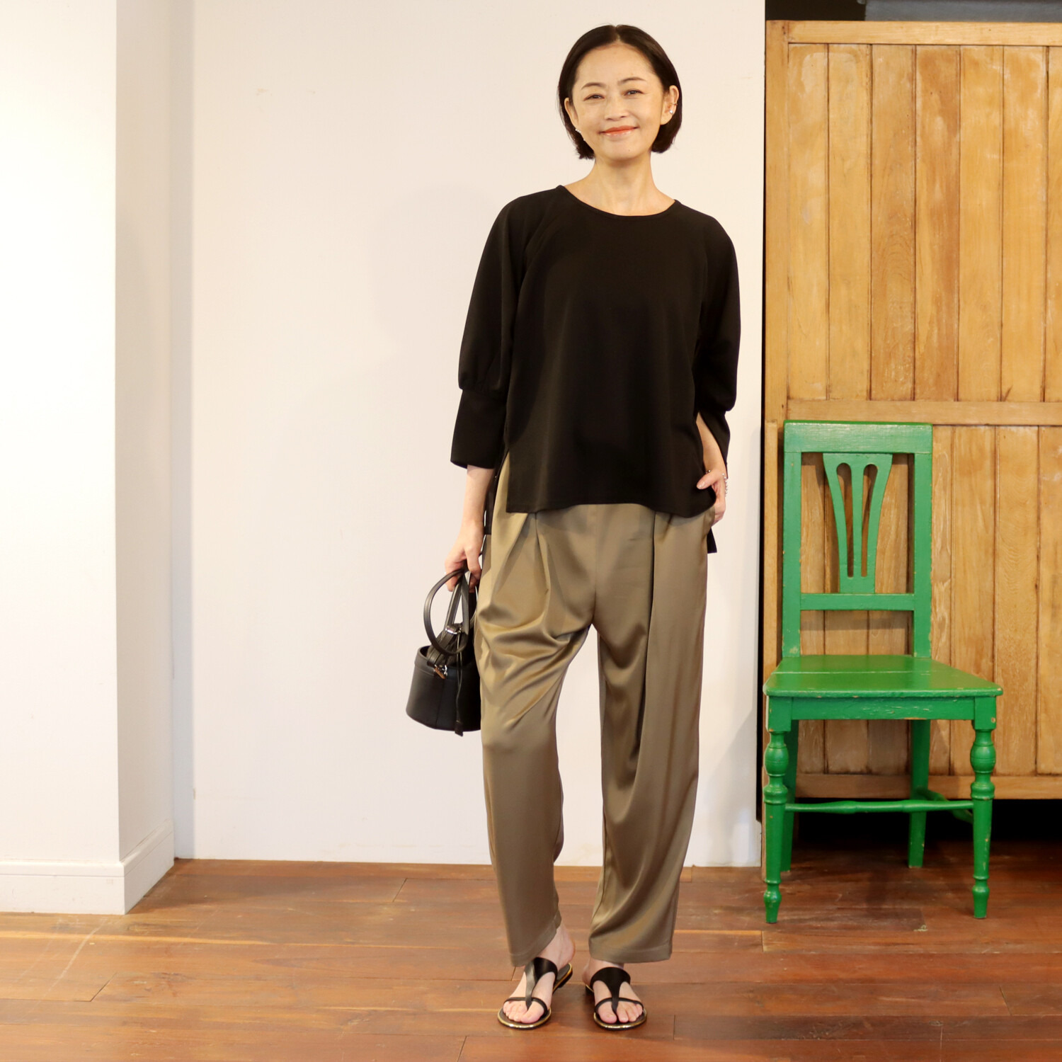 リラリー ジョーゼット 袖コンシャス ブラウス