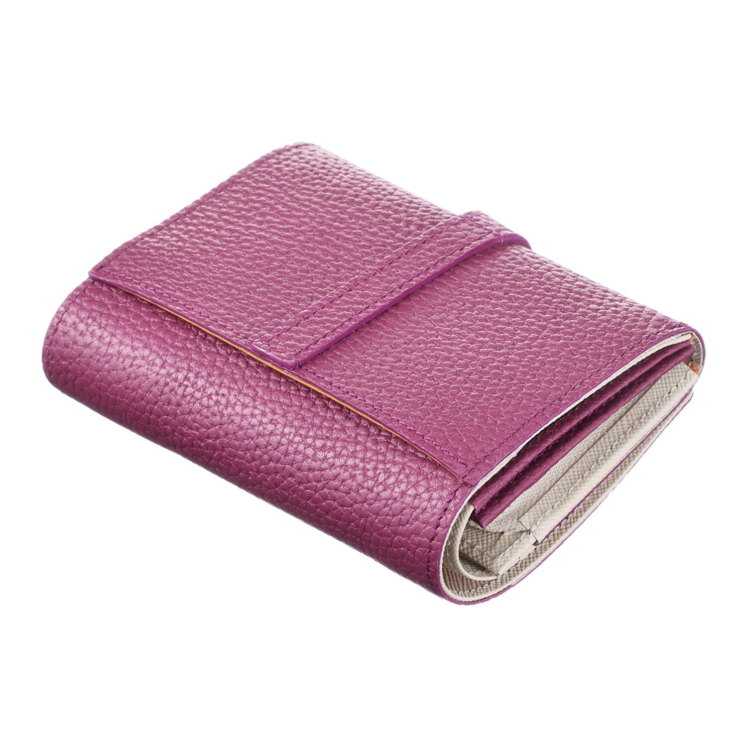 エーディーエムジェイ 牛革シュリンク型押し アールデコモティーフ スモールウォレット