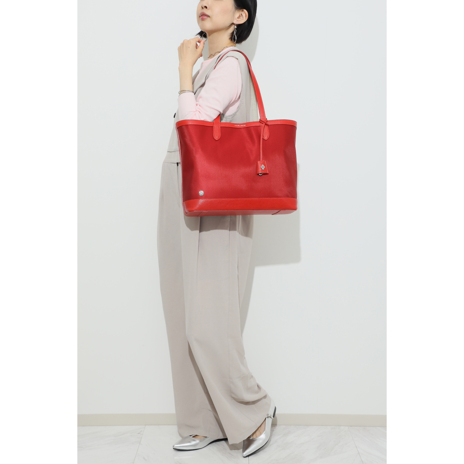 エーディーエムジェイ はっ水 ナイロンリュクス アールデコクロシェット トートバッグ