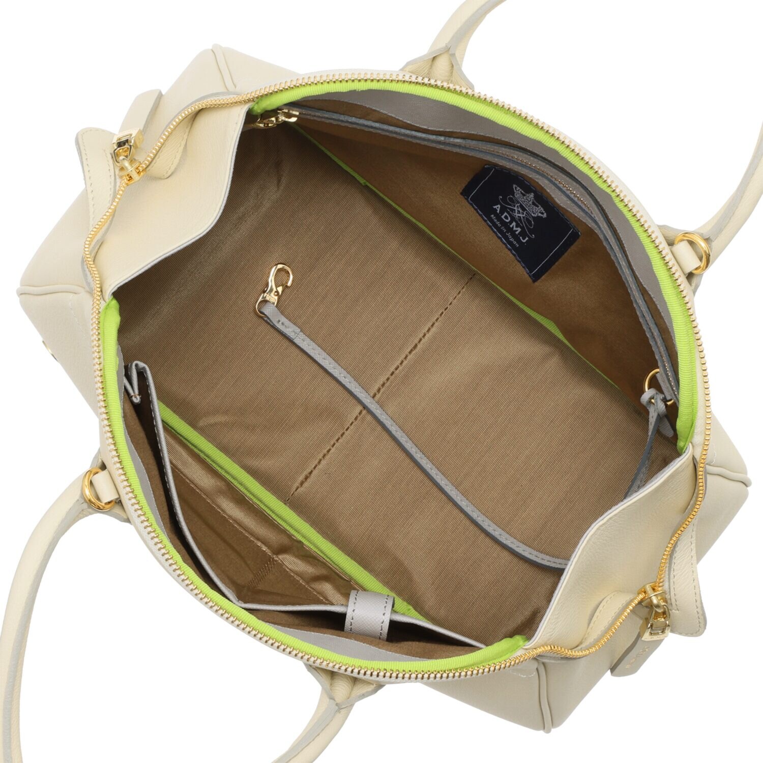 エーディーエムジェイ スパニッシュレザー ２ウェイ ラウンドボストンバッグ