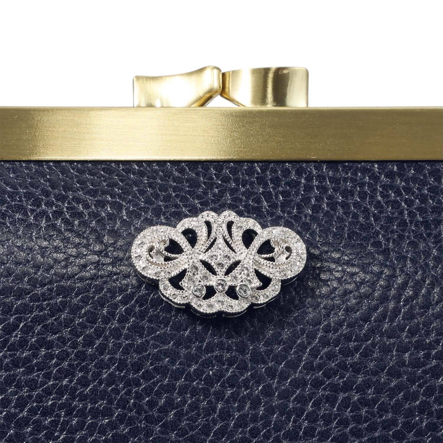 エーディーエムジェイ イタリアンレザー アールデコモティーフ がま口ウォレット