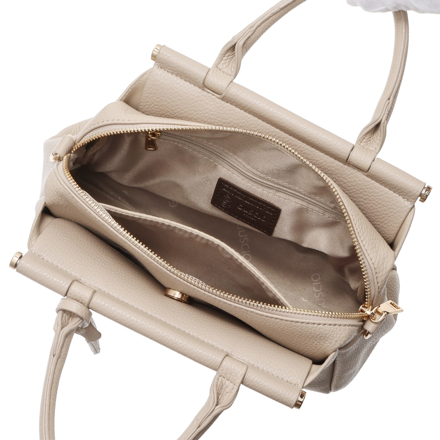 グッシオイタリー キーチャーム付 ２ウェイ スクエア型バッグ