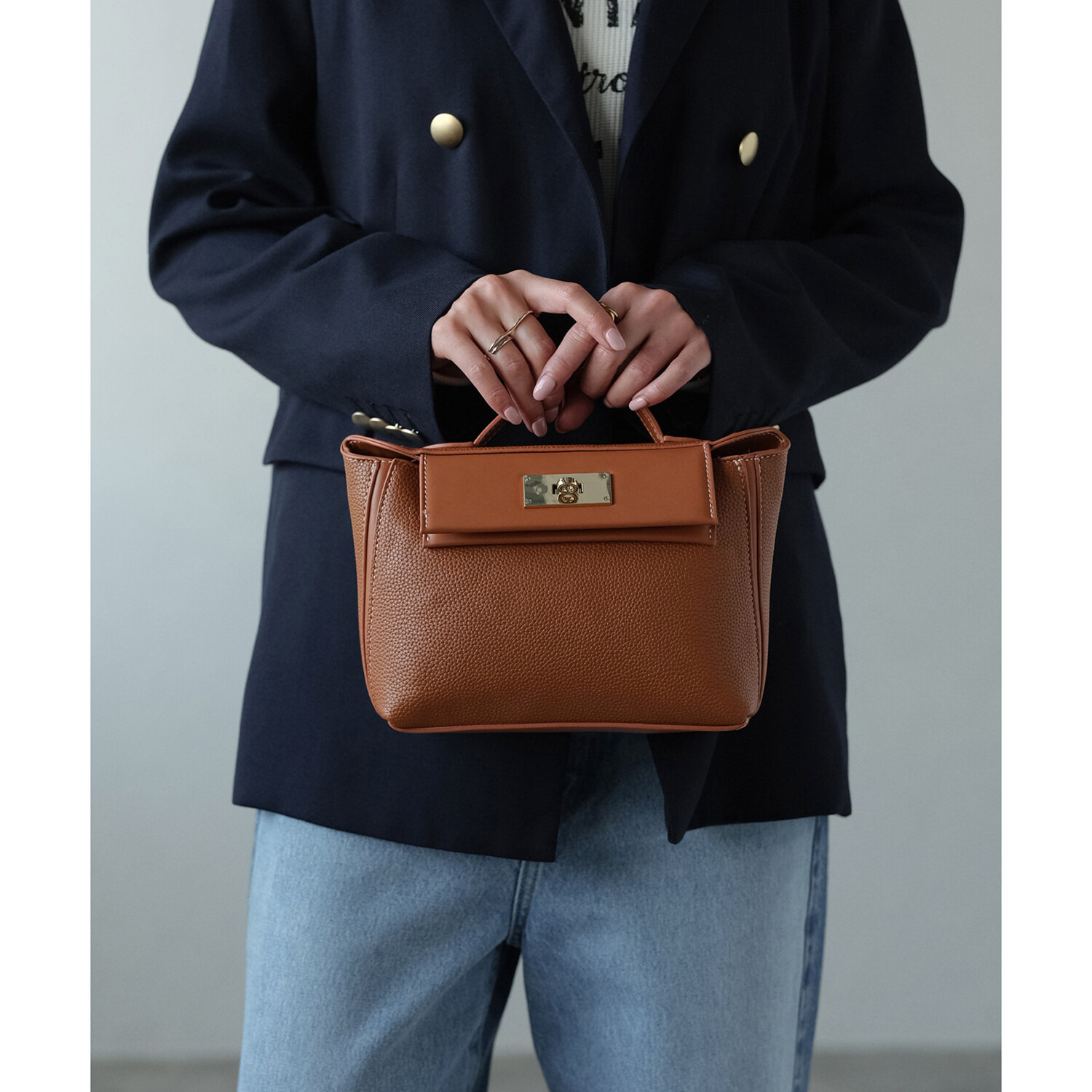 グッシオイタリー ターンロックデザイン ２ウェイミニバッグ