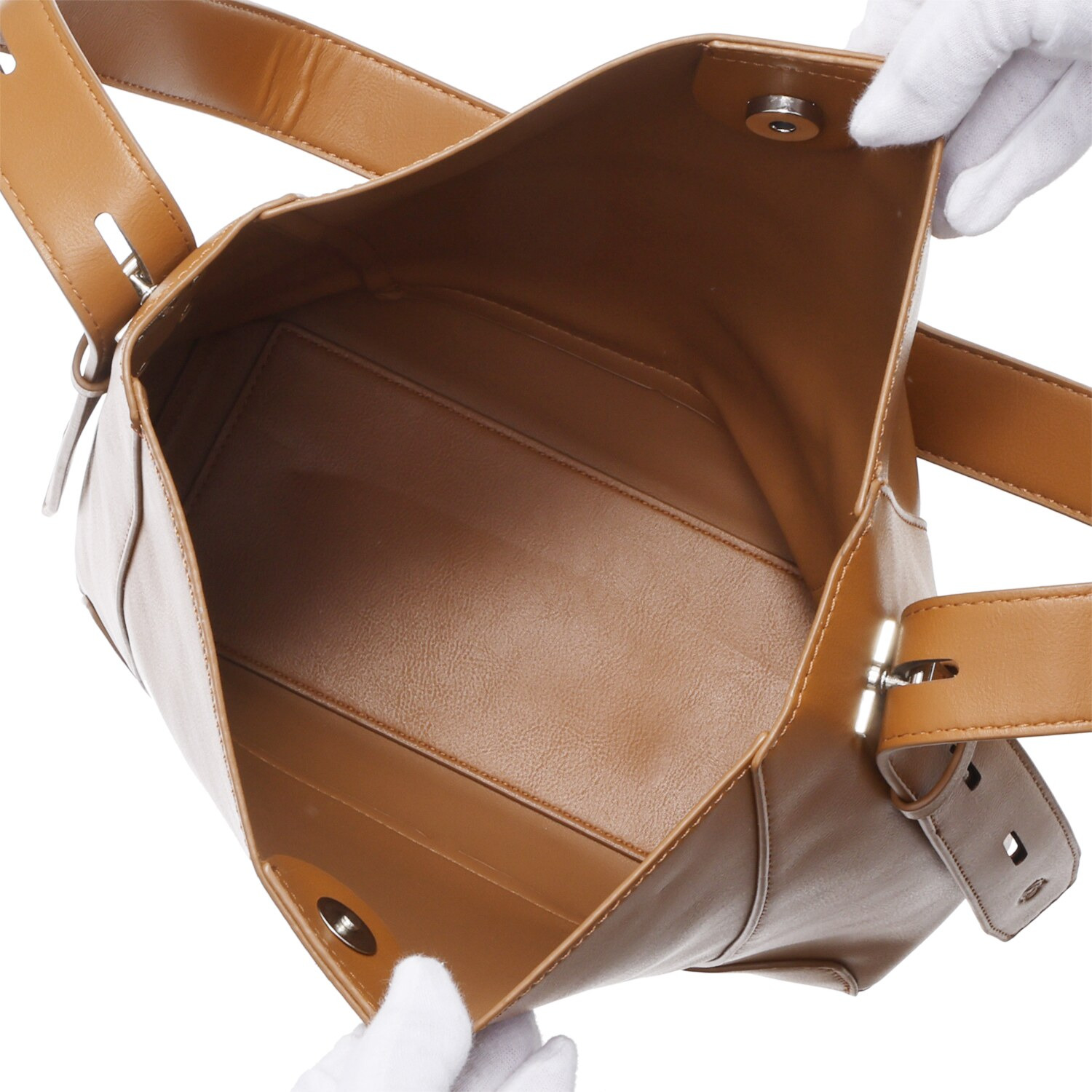 グッシオイタリー ポーチ付 スクエアショルダーバッグ