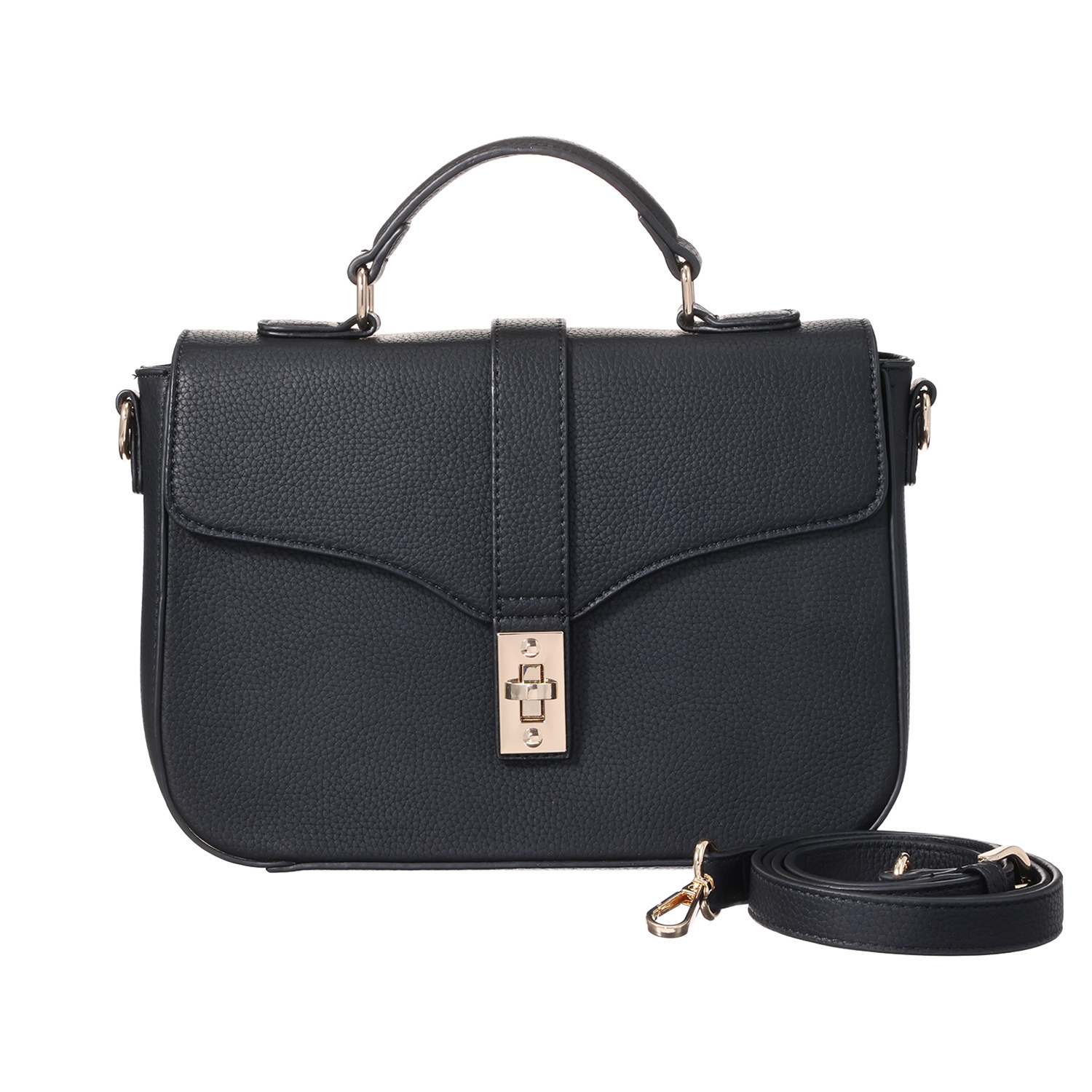 グッシオイタリー 牛革 ターンロックデザイン ２ウェイバッグ