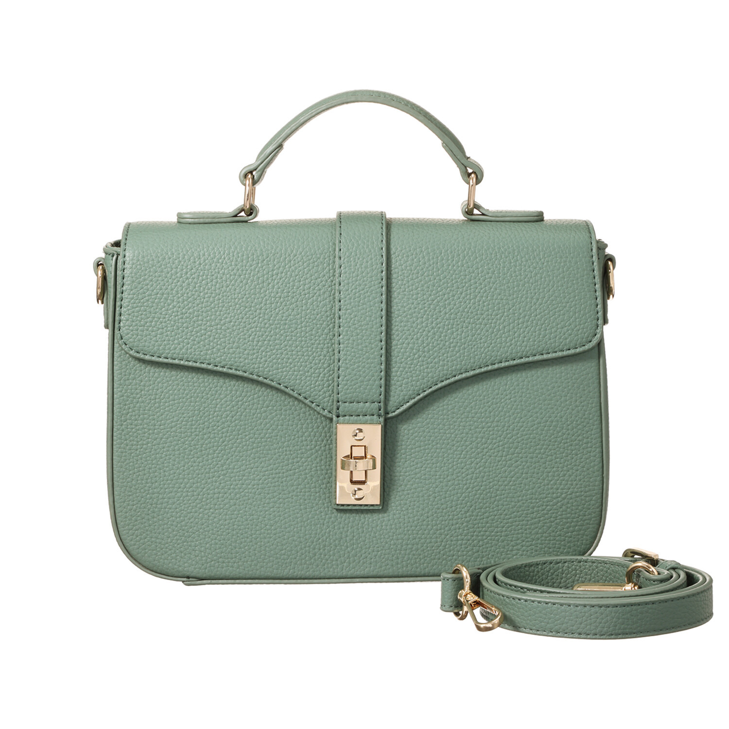 グッシオイタリー 牛革 ターンロックデザイン ２ウェイバッグ