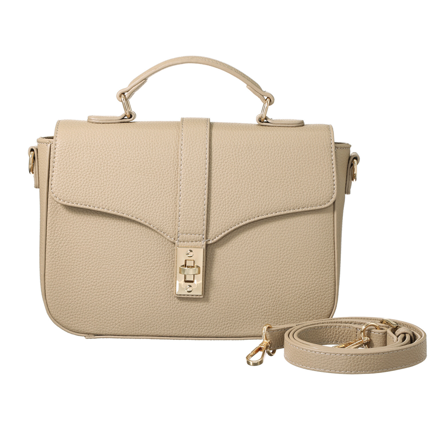 グッシオイタリー 牛革 ターンロックデザイン ２ウェイバッグ