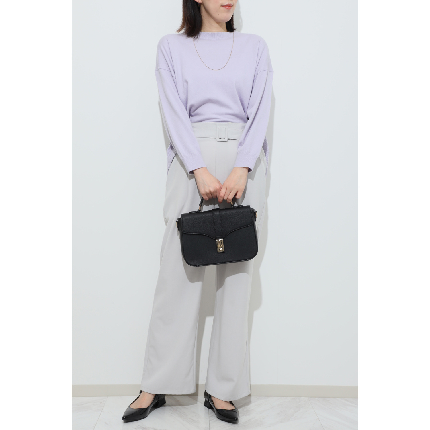 グッシオイタリー 牛革 ターンロックデザイン ２ウェイバッグ