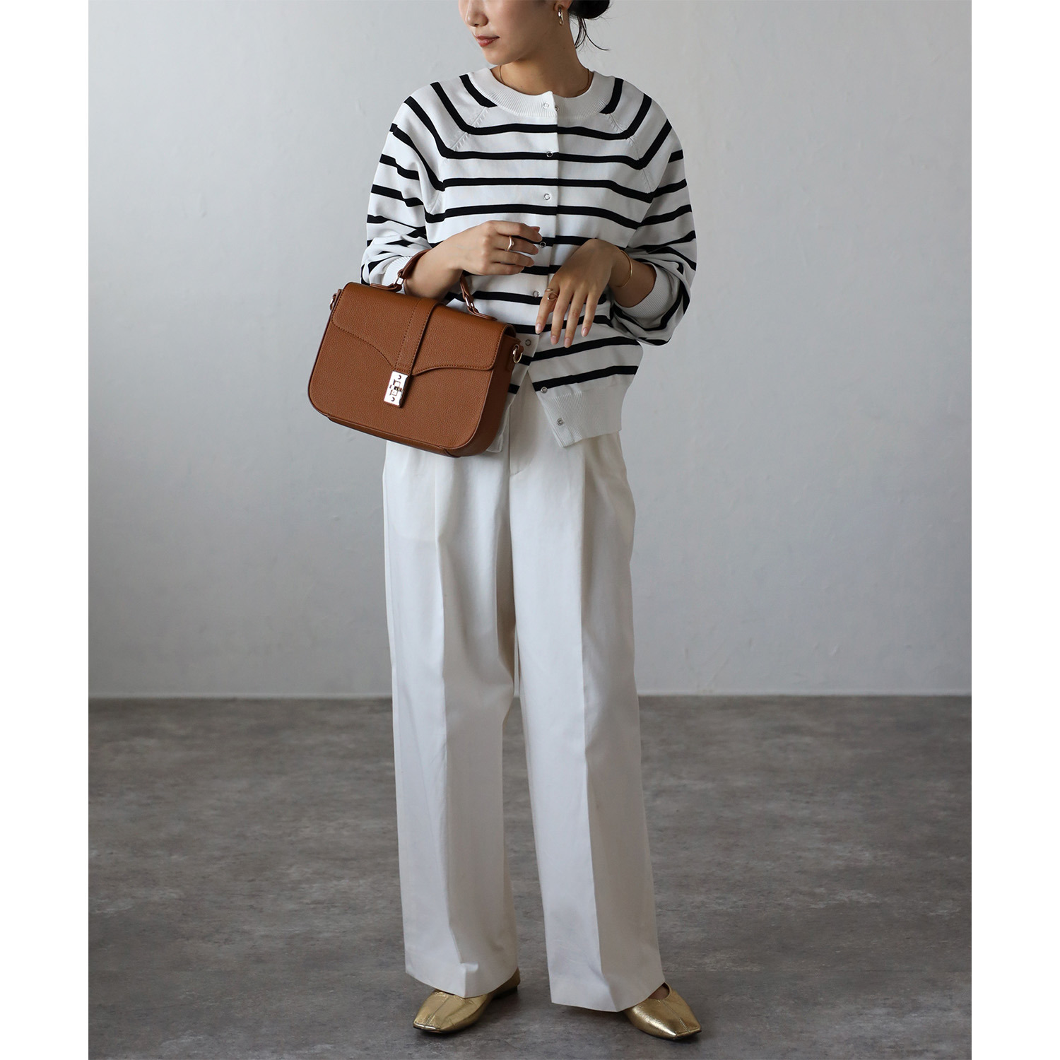 グッシオイタリー 牛革 ターンロックデザイン ２ウェイバッグ