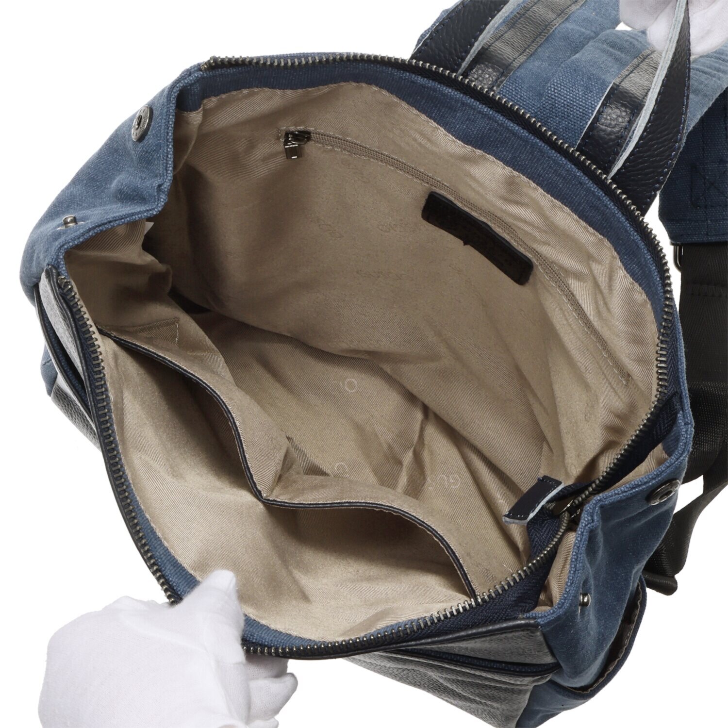 グッシオイタリー 牛革×キャンバス リュック