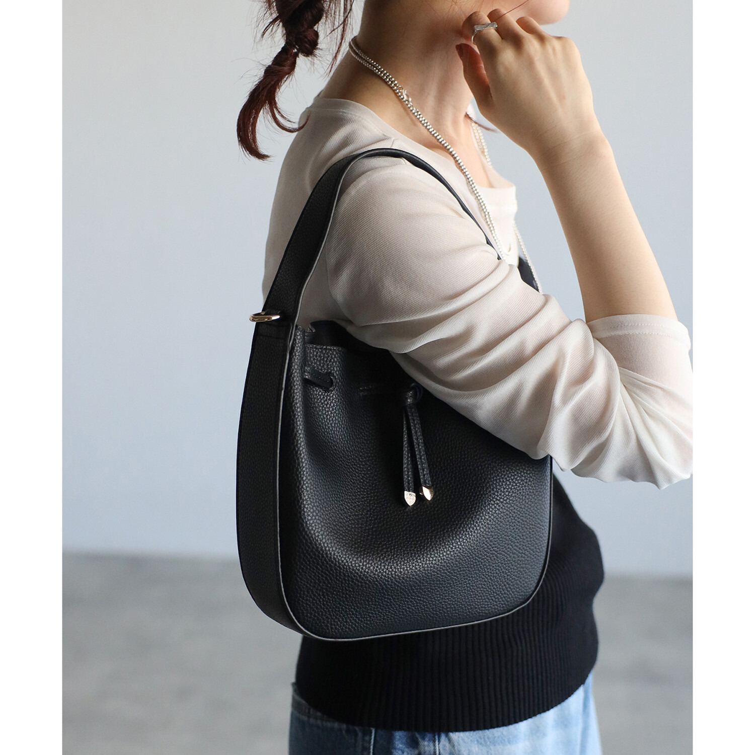 グッシオイタリー ノットリボン ２ウェイ ミニショルダーバッグ