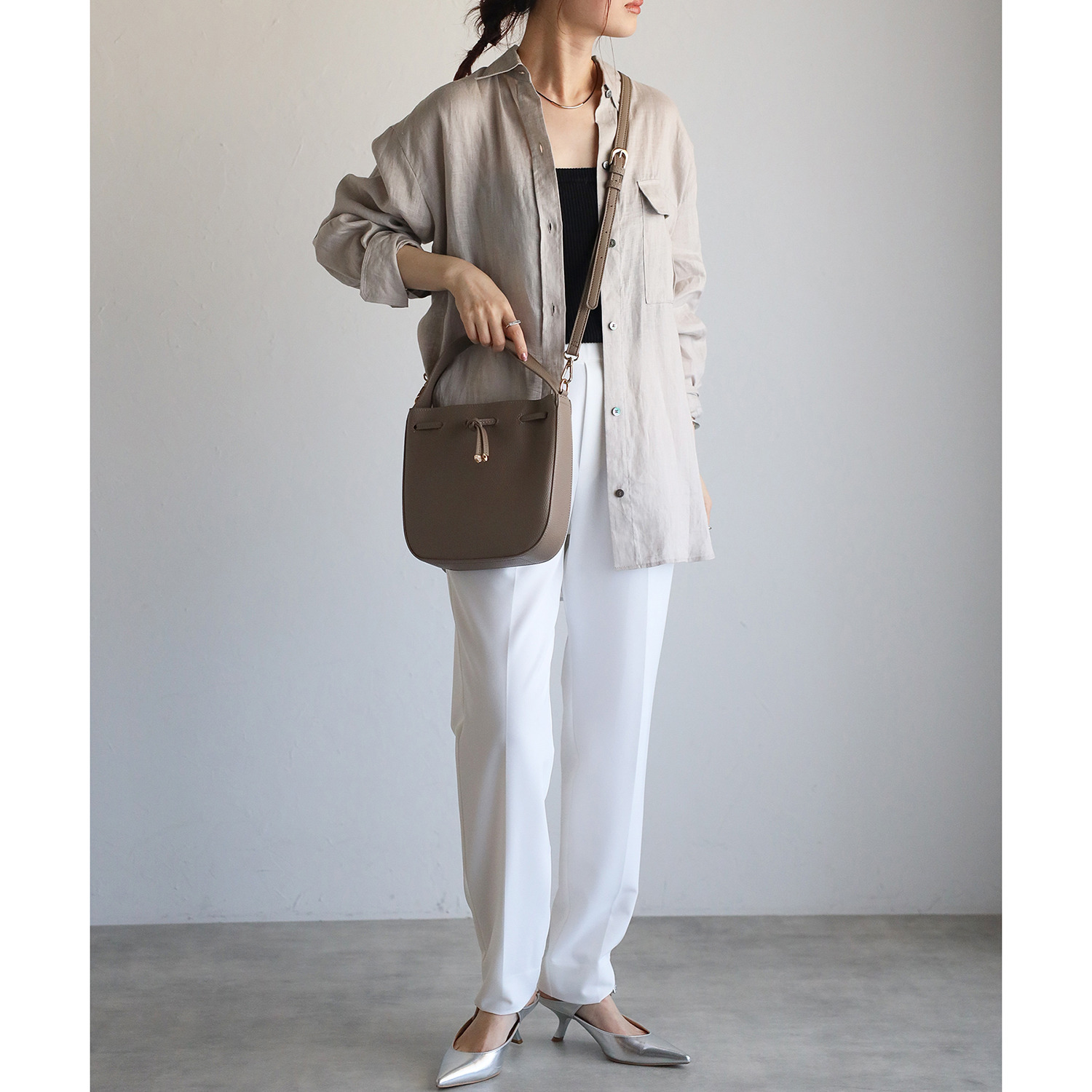 グッシオイタリー ノットリボン ２ウェイ ミニショルダーバッグ