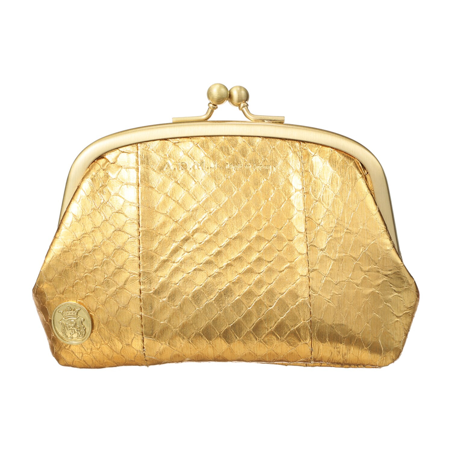 エーディーエムジェイ スネークレザー ダブル口金ウォレット