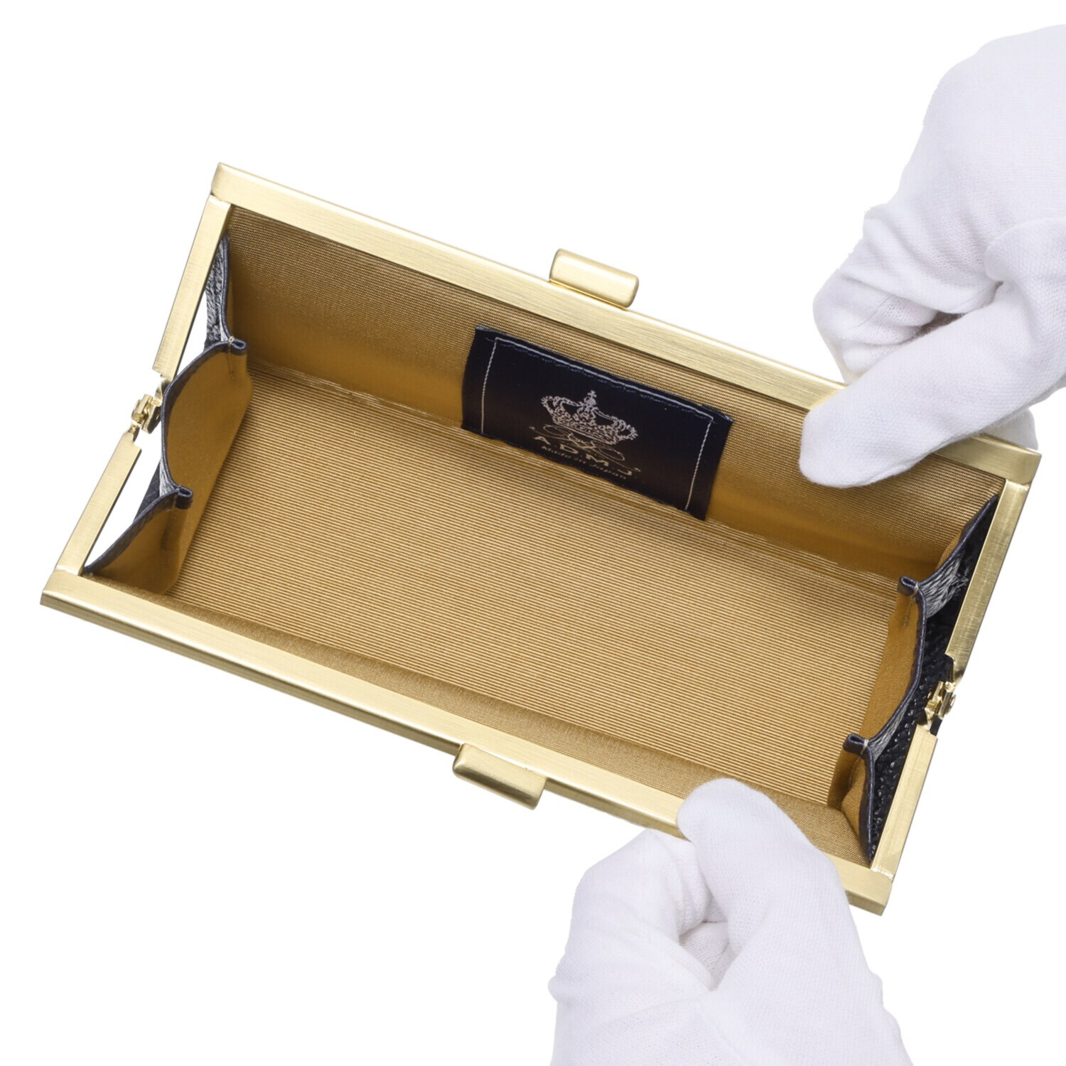 エーディーエムジェイ イタリアンレザー アールデコモティーフ マルチ口金ケース