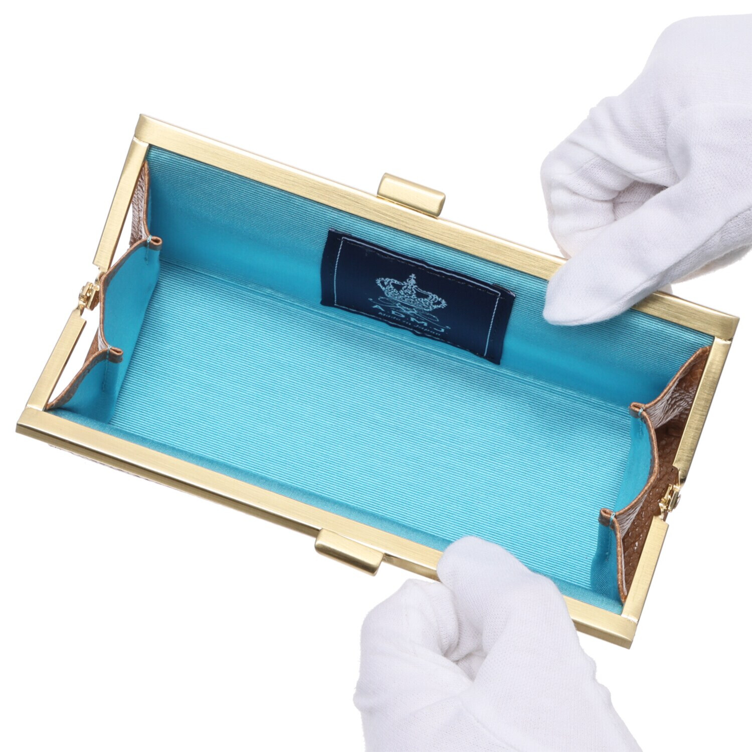 エーディーエムジェイ イタリアンレザー アールデコモティーフ マルチ口金ケース