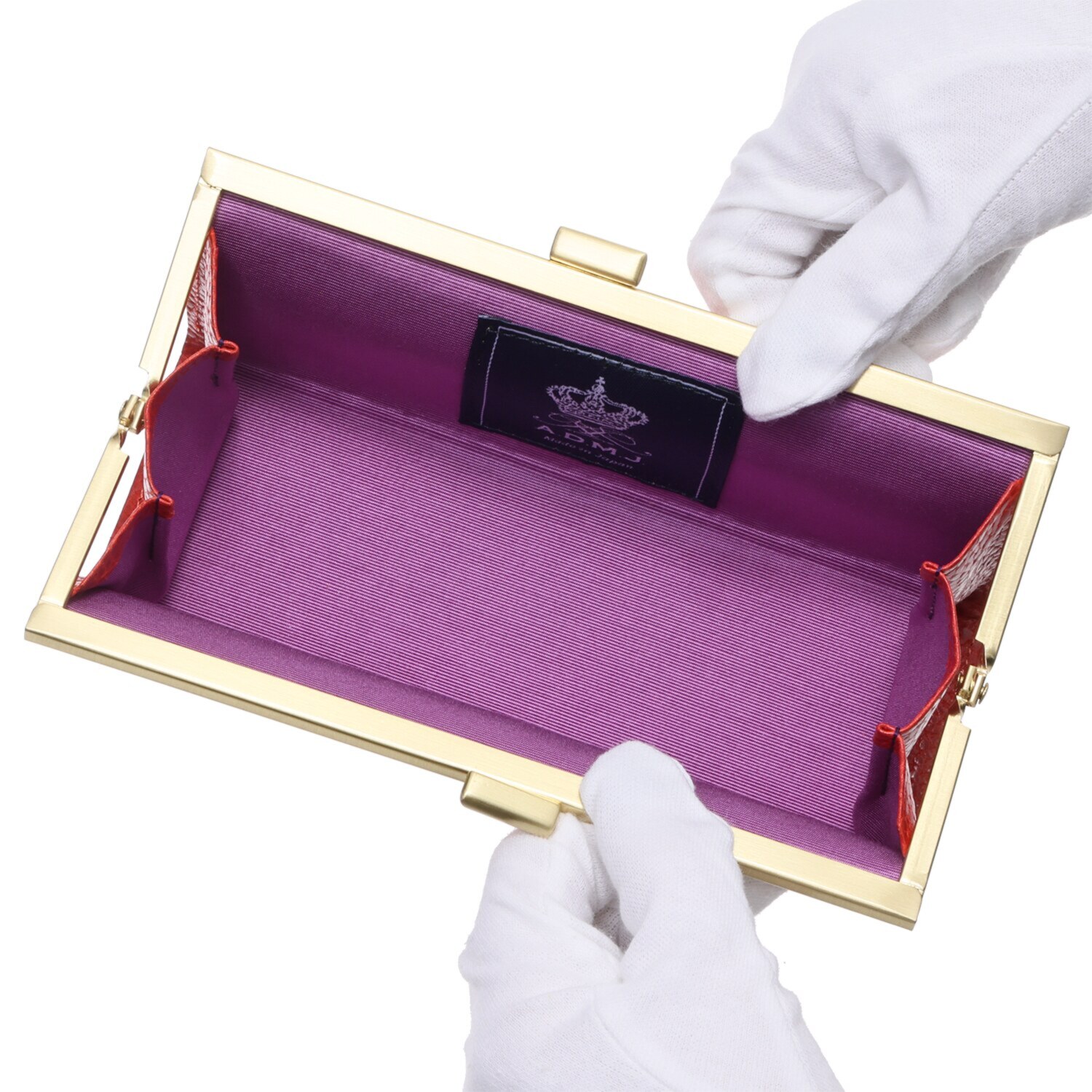 エーディーエムジェイ イタリアンレザー アールデコモティーフ マルチ口金ケース