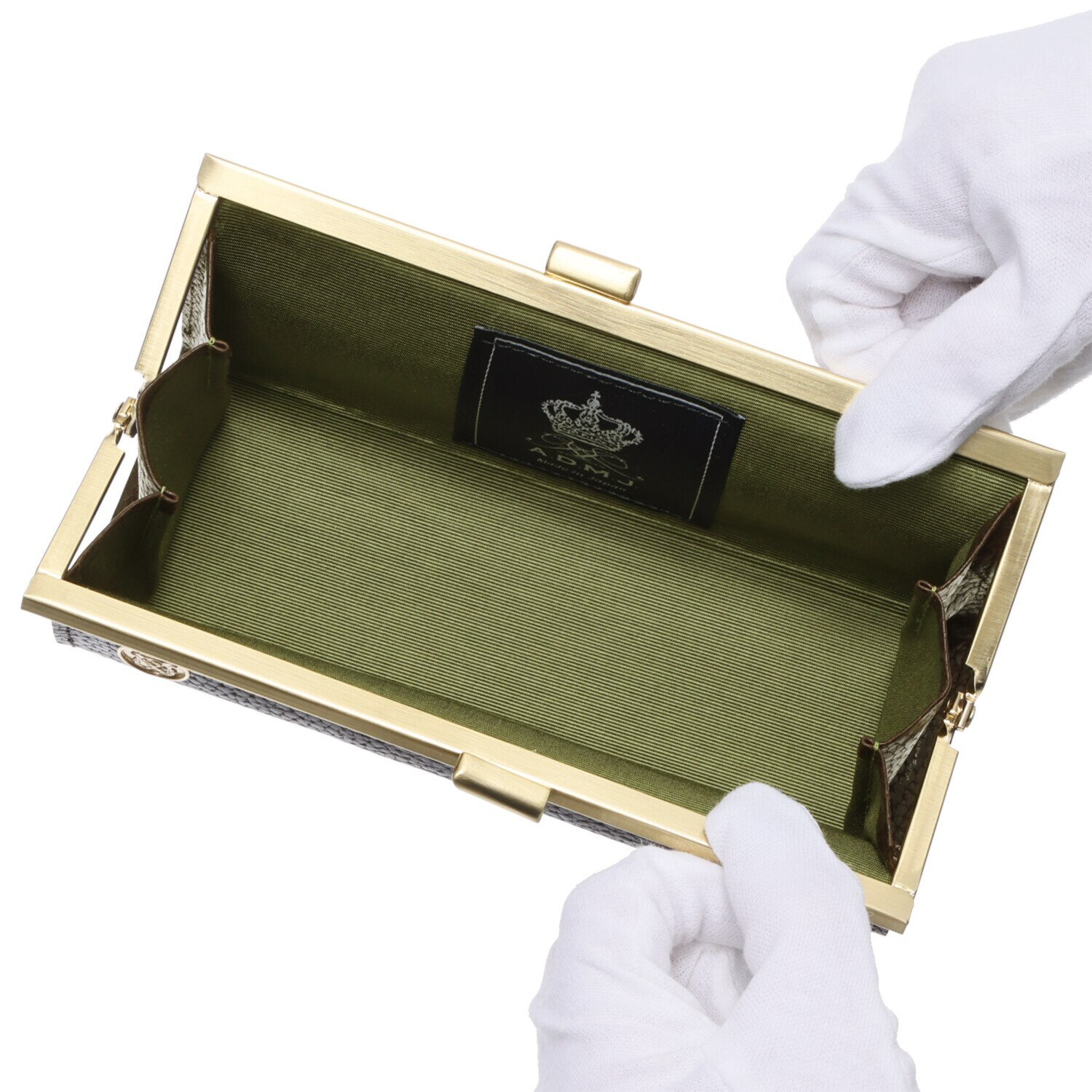 エーディーエムジェイ イタリアンレザー アールデコモティーフ マルチ口金ケース